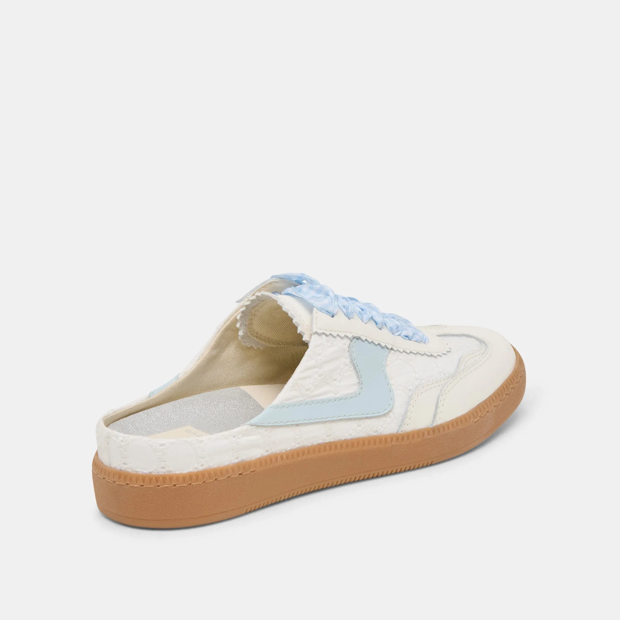 NOTICE SLIDE SNEAKERS WHITE BLUE EYELET Zen Step