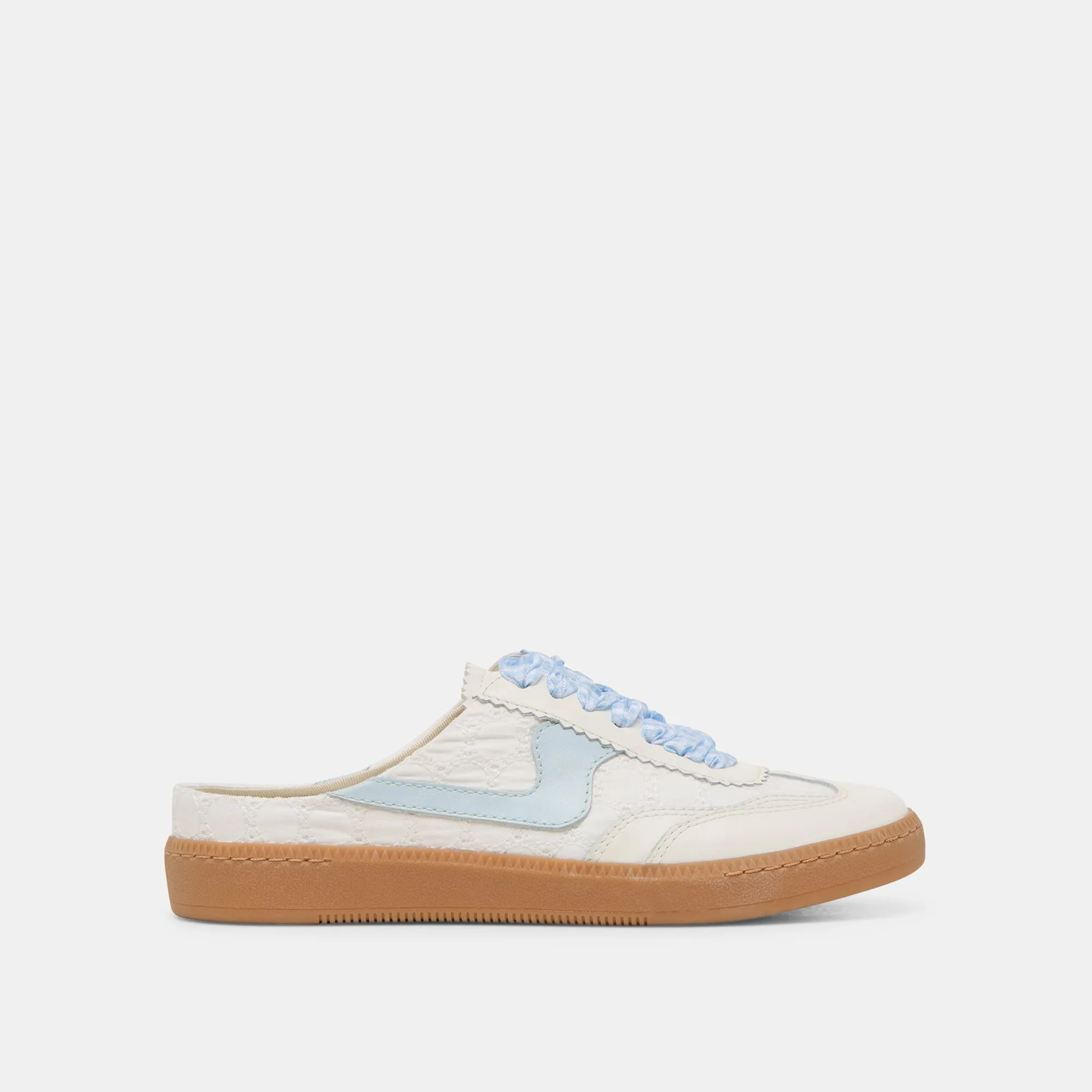 Fitness Footwear NOTICE SLIDE SNEAKERS WHITE BLUE EYELET