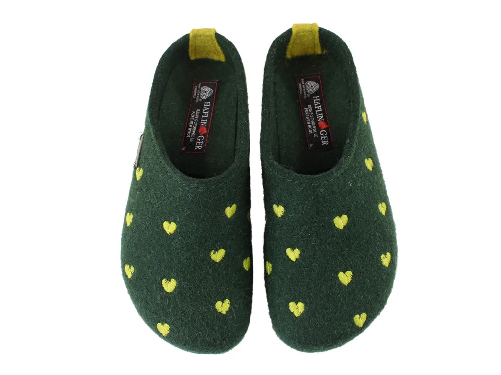 Island Vibe Event Mode Haflinger Clogs Grizzly Sweetheart Forest Green