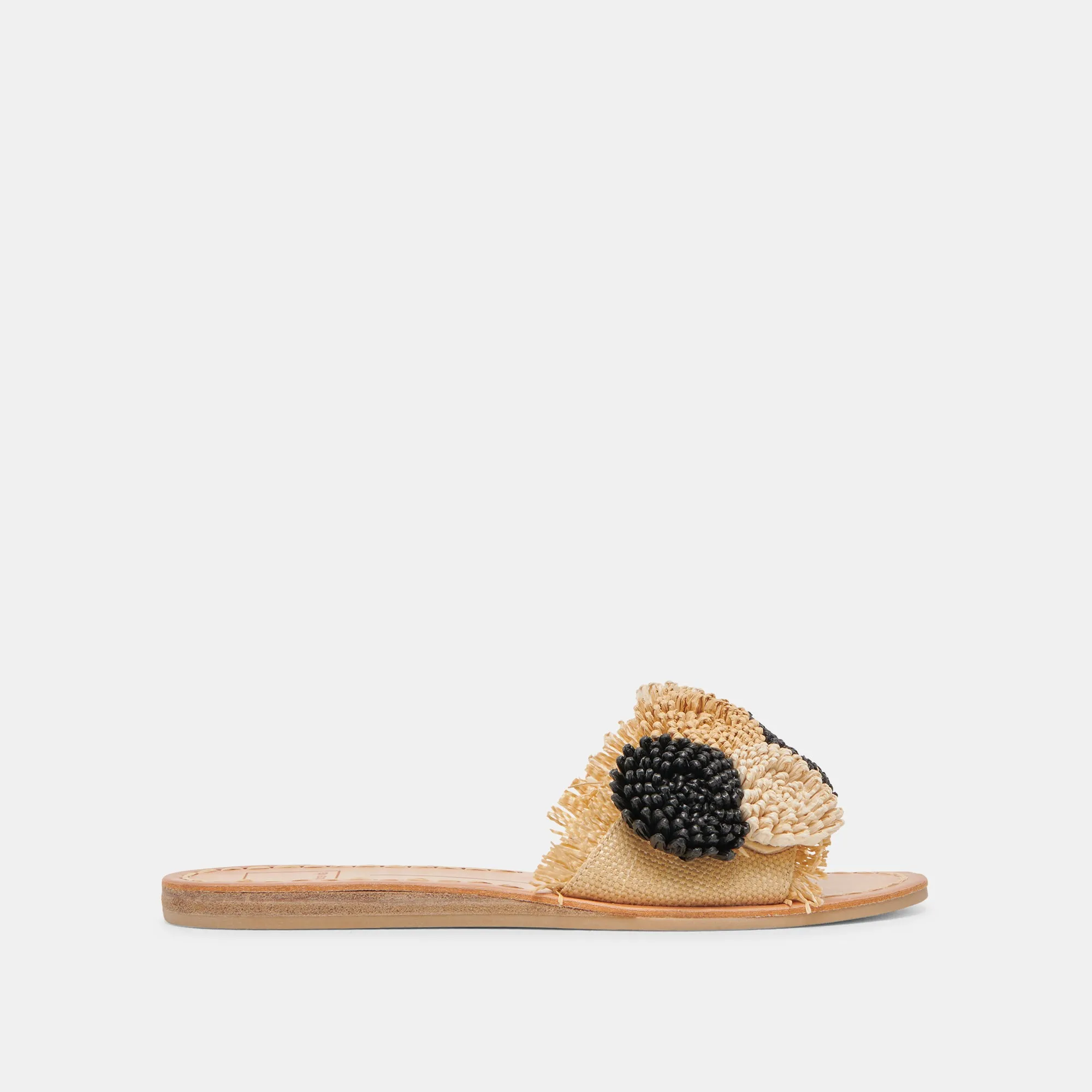 DANELA SANDALS BLACK NATURAL RAFFIA Breezy Comfort