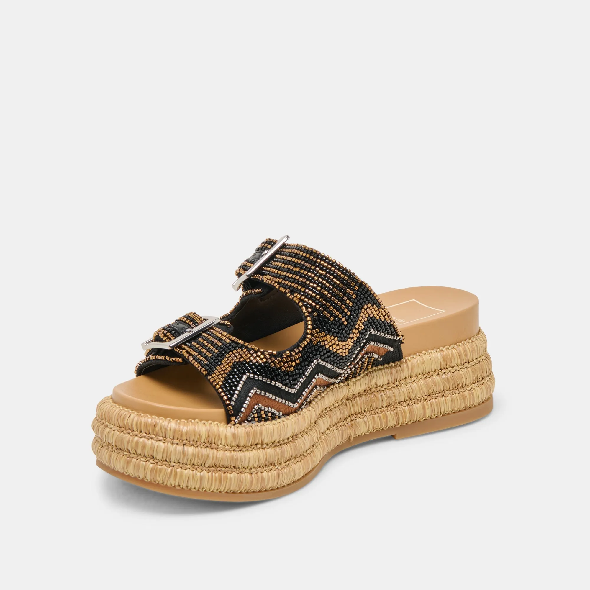 WIXIE SANDALS BLACK MULTI BEADS Urban Utility Lightweight Outdoor Footwear