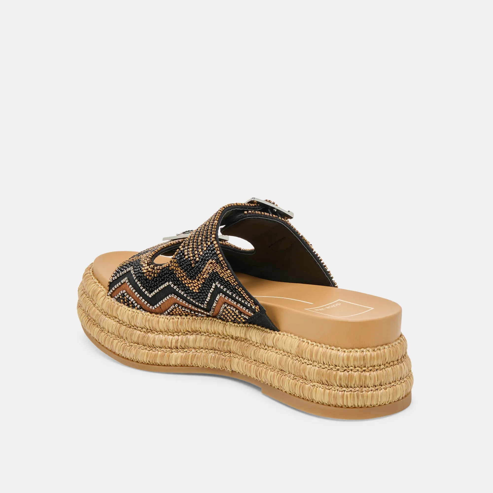 WIXIE SANDALS BLACK MULTI BEADS Step Stable Outdoor Ready