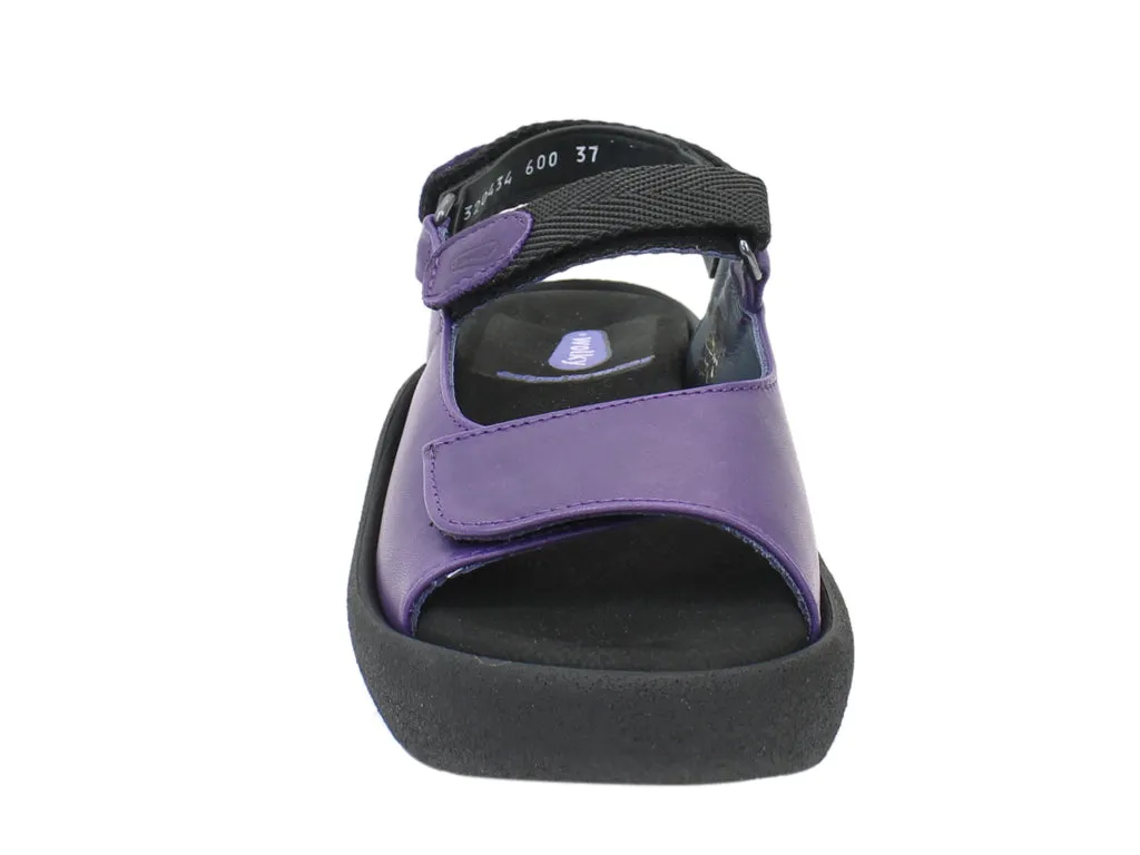 Wolky Sandals Jewel Purple Camp Day Flat Sole