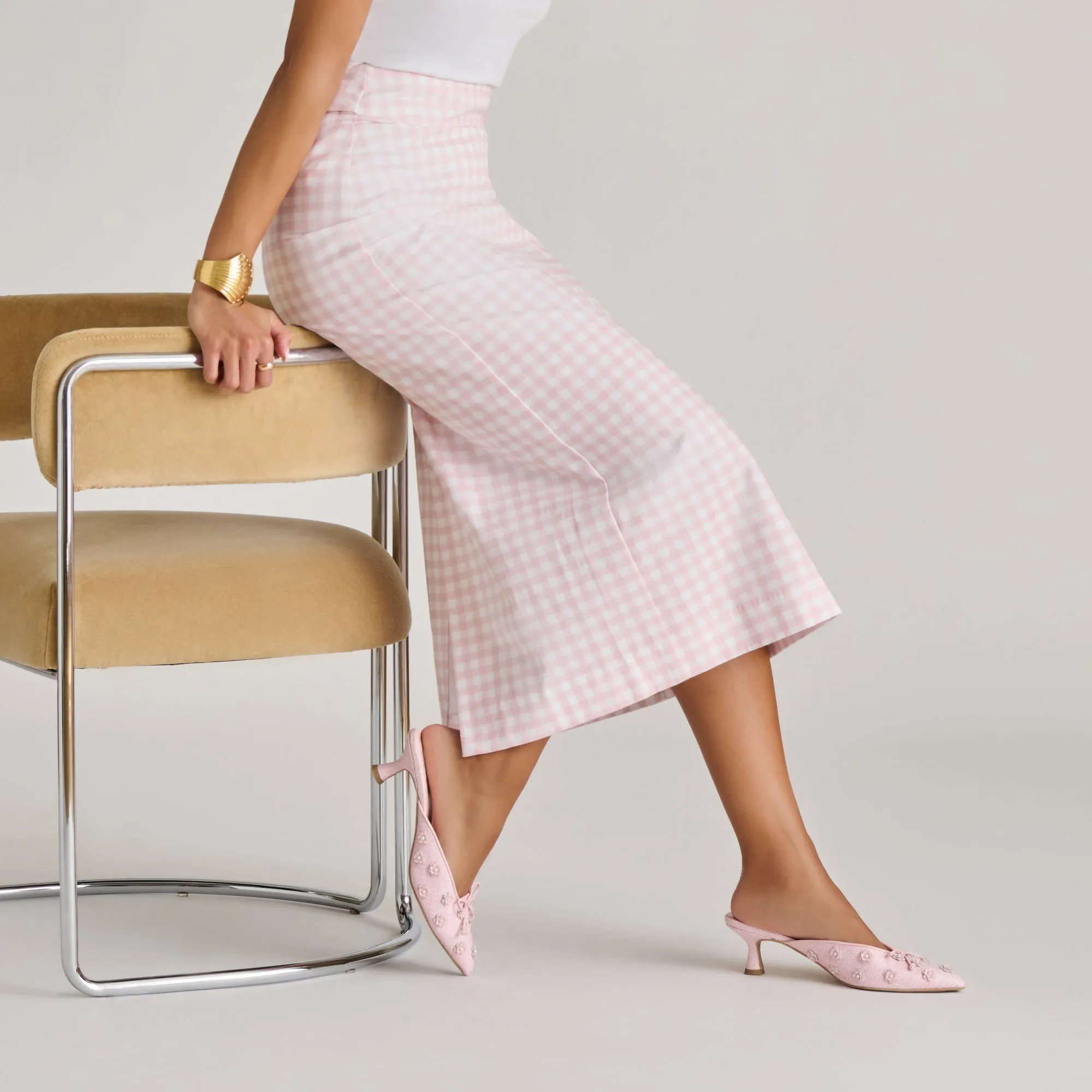 Easy To Clean Bold Stilettos CAMILO X BYRDIE GOLF HEELS PINK RAFFIA