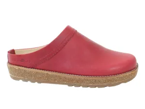 Haflinger Leather Clogs Travel Red Queen Fit