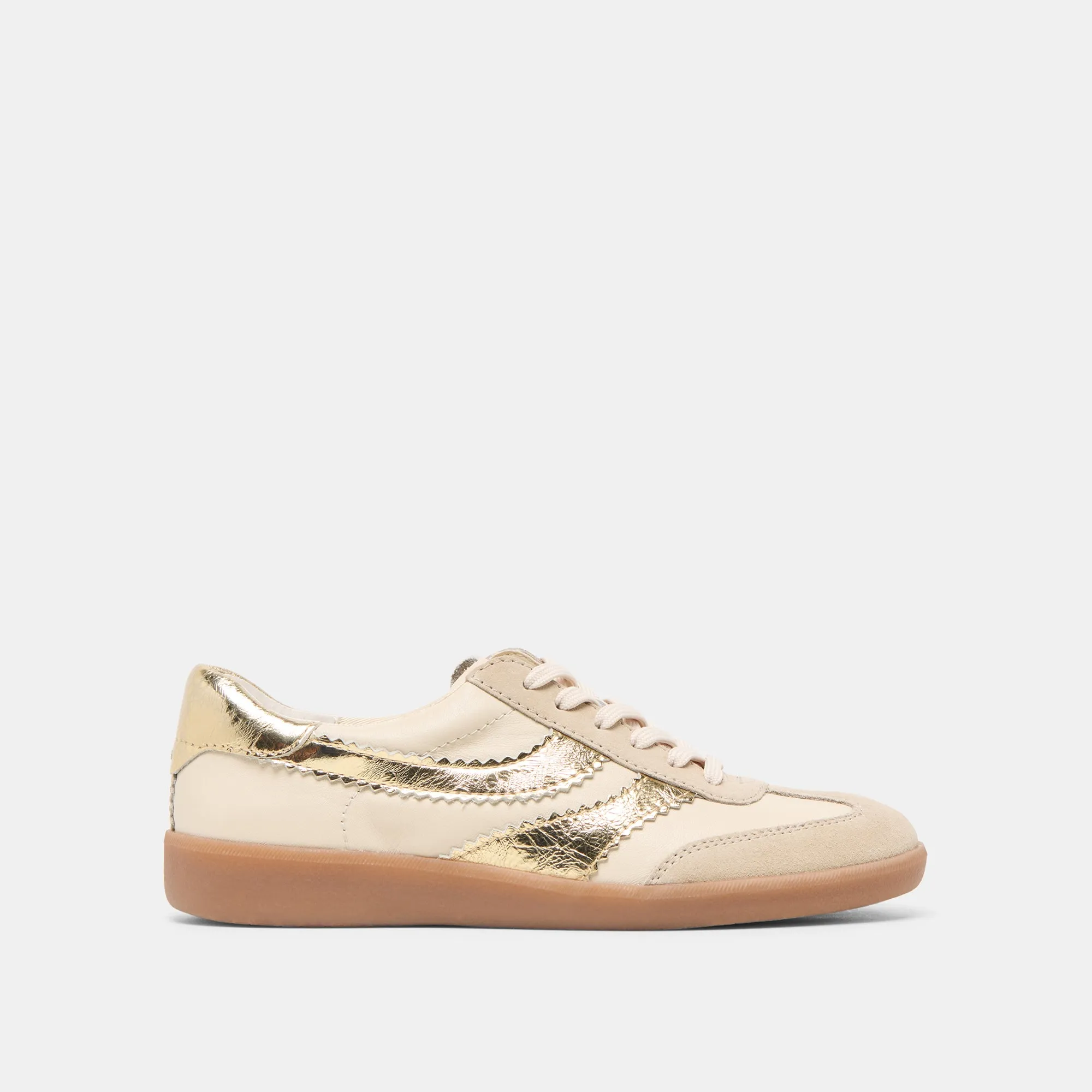MERIT SNEAKERS WHITE GOLD LEATHER Foam Insole Elevated Design