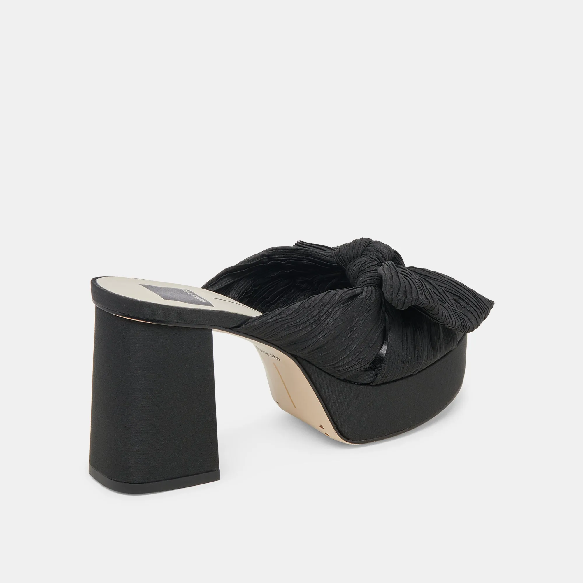 BLARE HEELS ONYX SATIN Embellished Wedding Shoes