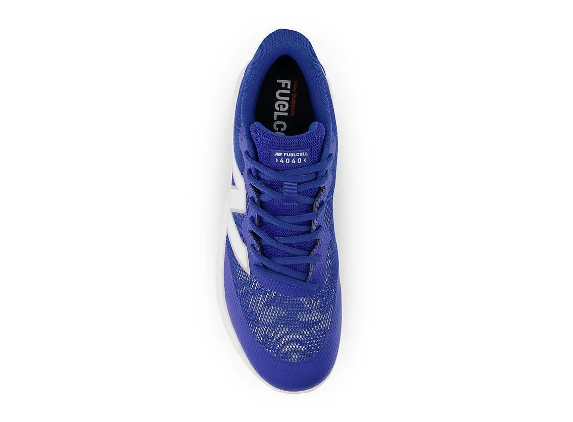 Durable Material Distinctive Design New Balance Men's FuelCell 4040 V7 Turf Baseball Shoes - Team Royal / White - T4040TB7