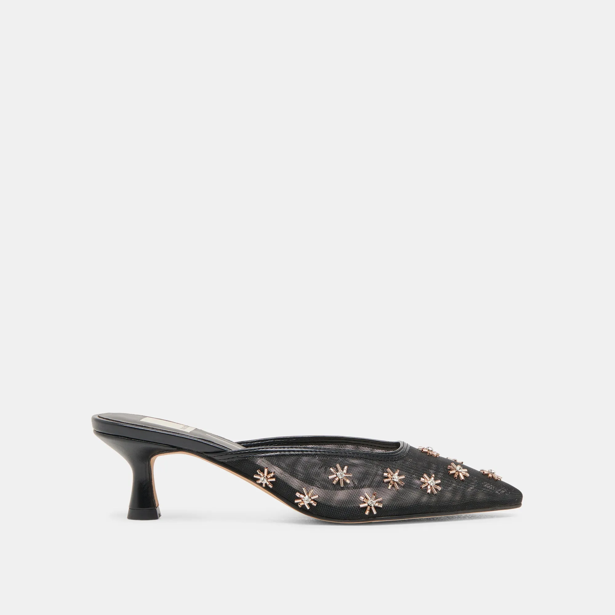 Affordable CLARA WIDE HEELS BLACK MESH