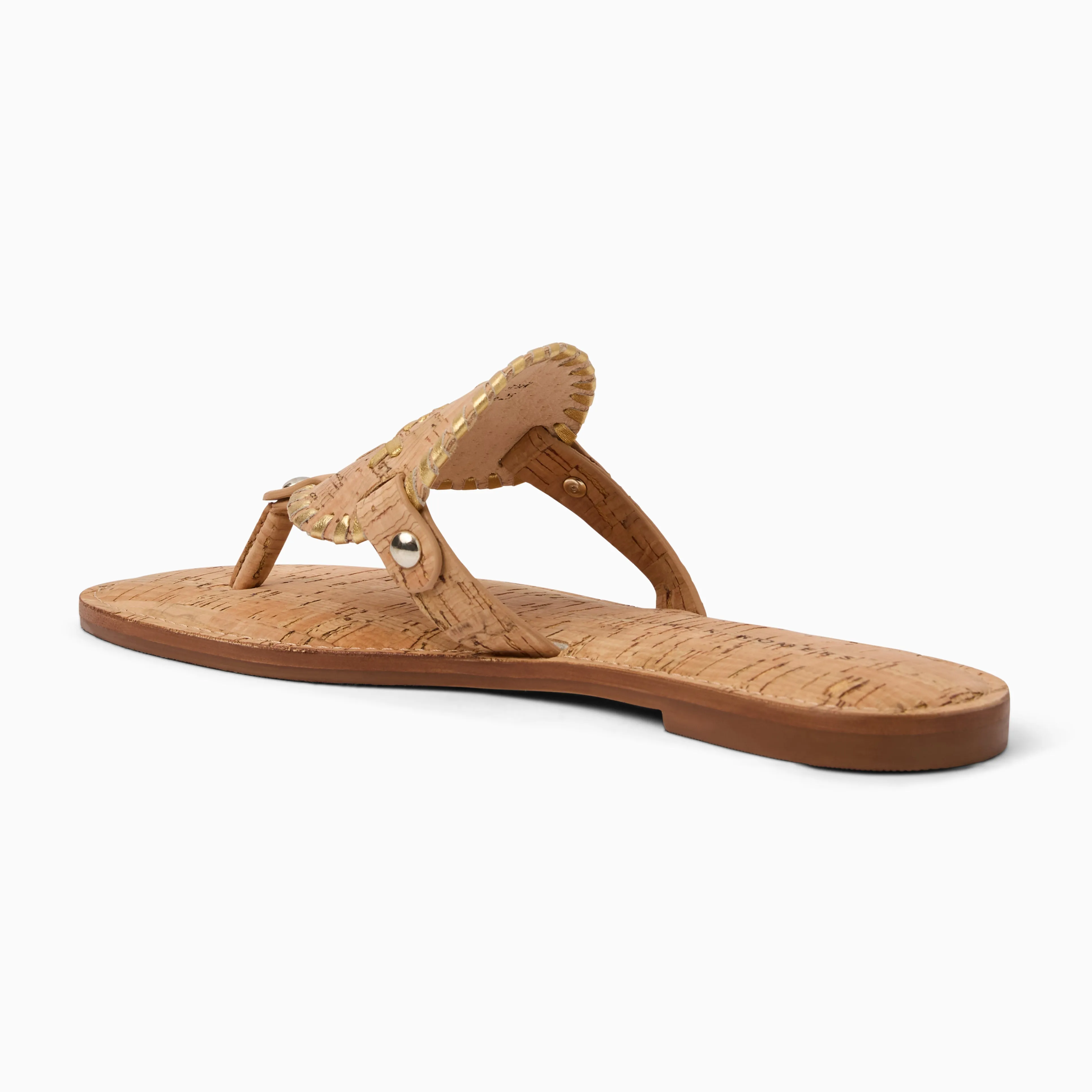 Collins Cork & Metallic Flat Sandal Bright Gold