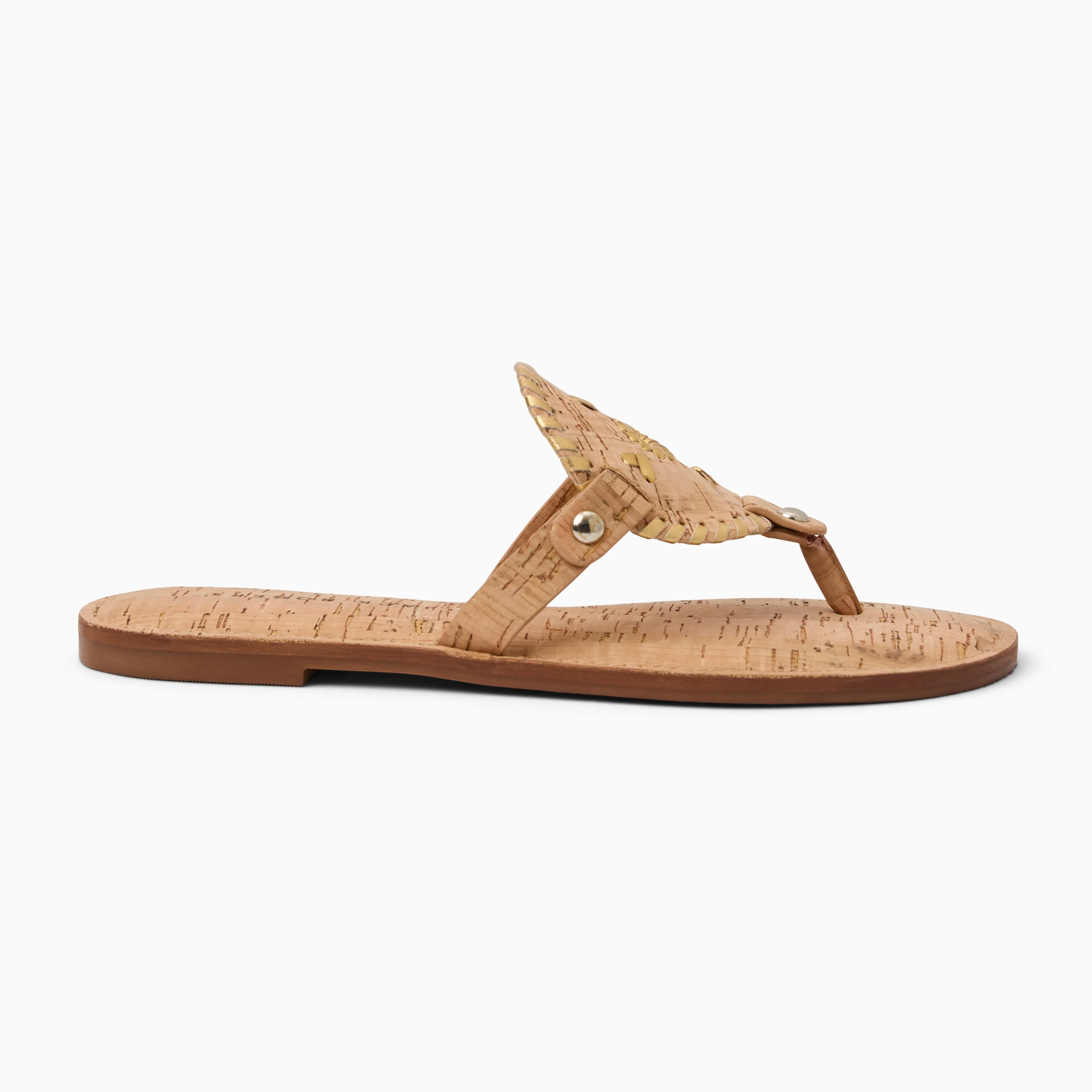 Collins Cork & Metallic Flat Sandal Foot Glow