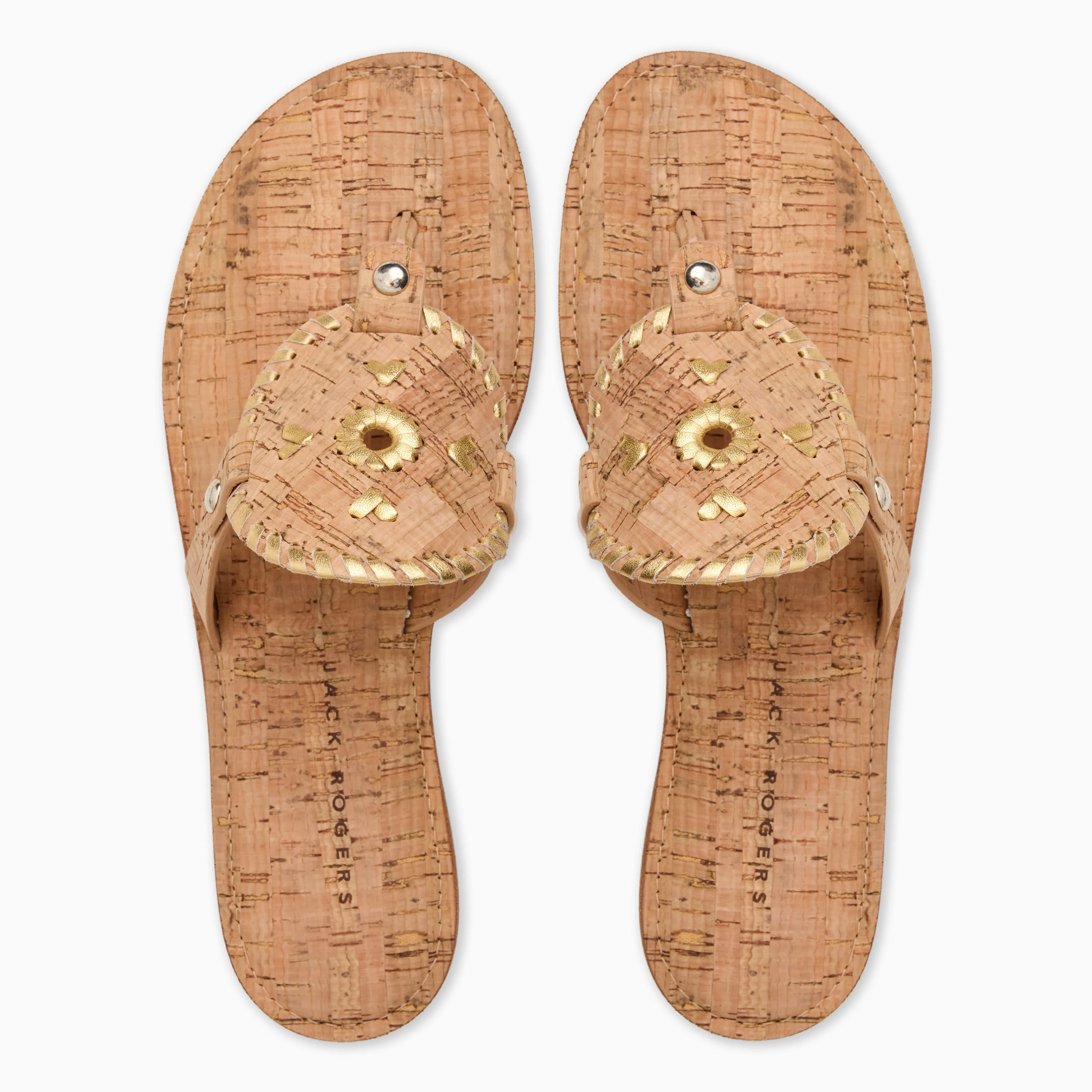 Sea Breeze Collins Cork & Metallic Flat Sandal