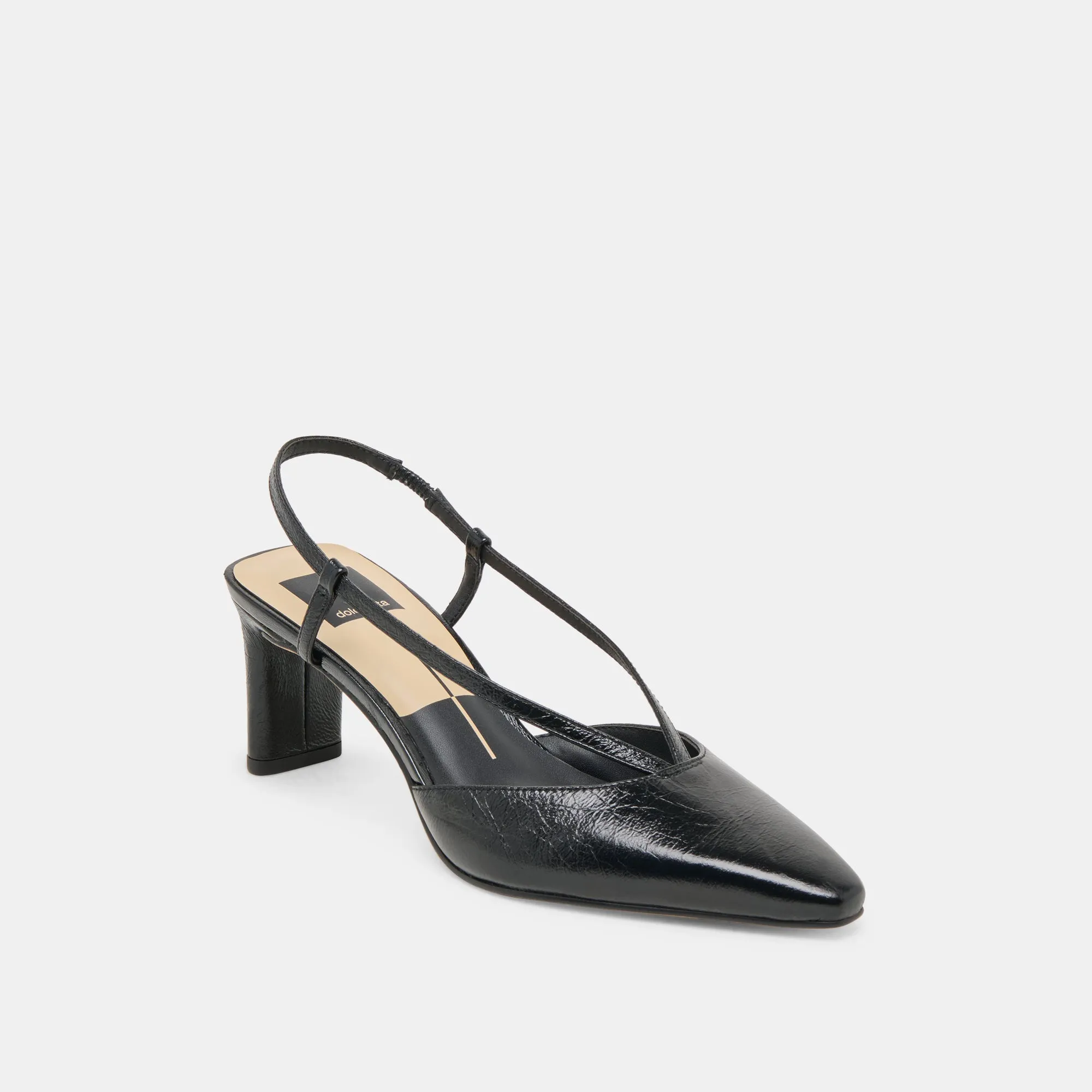 GINAY HEELS  BLACK LEATHER Cute Heels