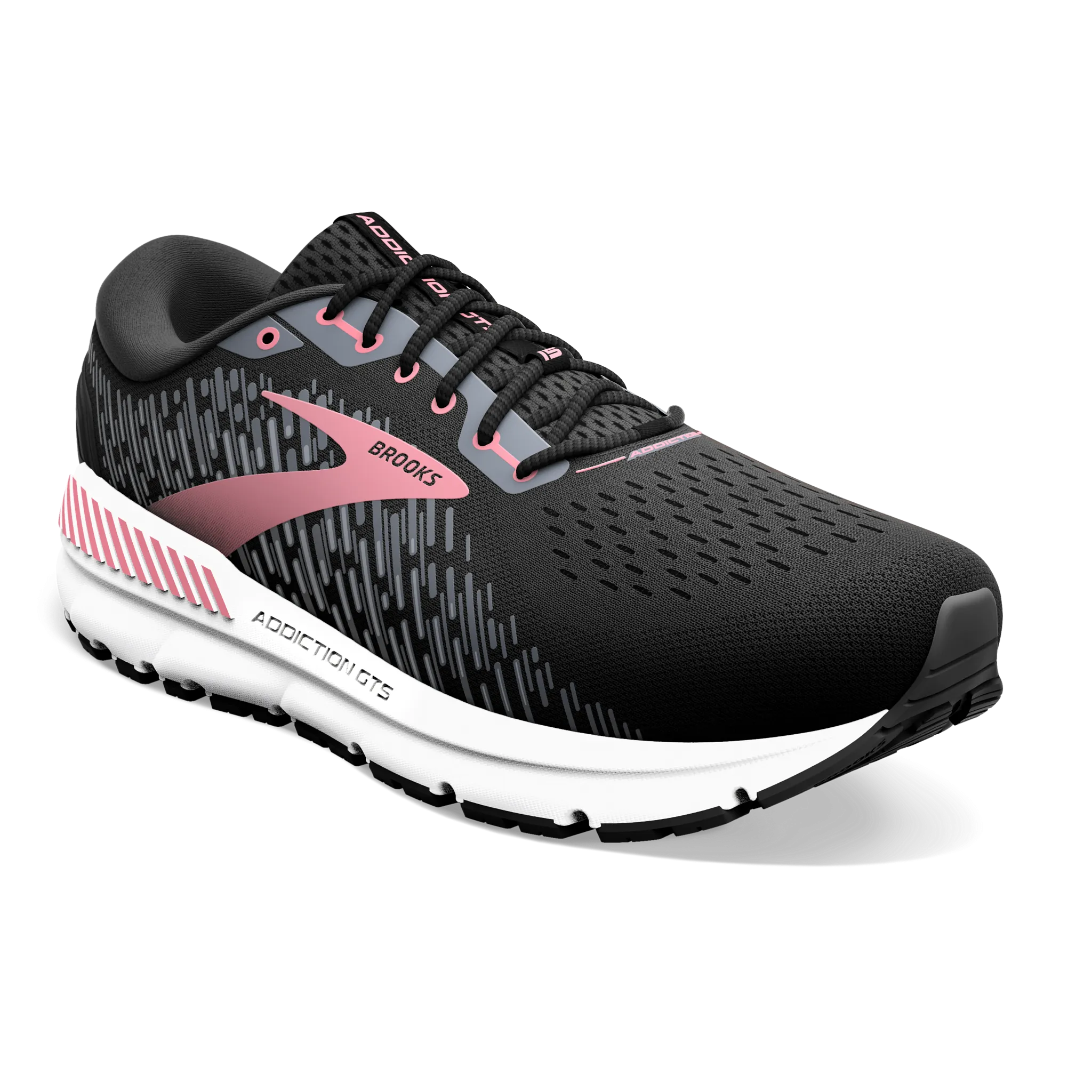 Women's Addiction GTS 15 running with a maximalist style Comfort-focused