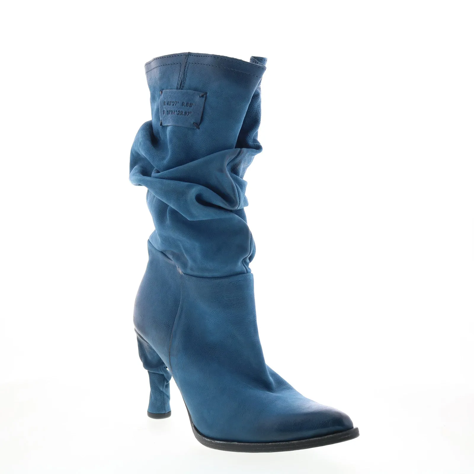 A.S. 98 Faron Womens Blue Leather Zipper Casual Dress Boots Tourist