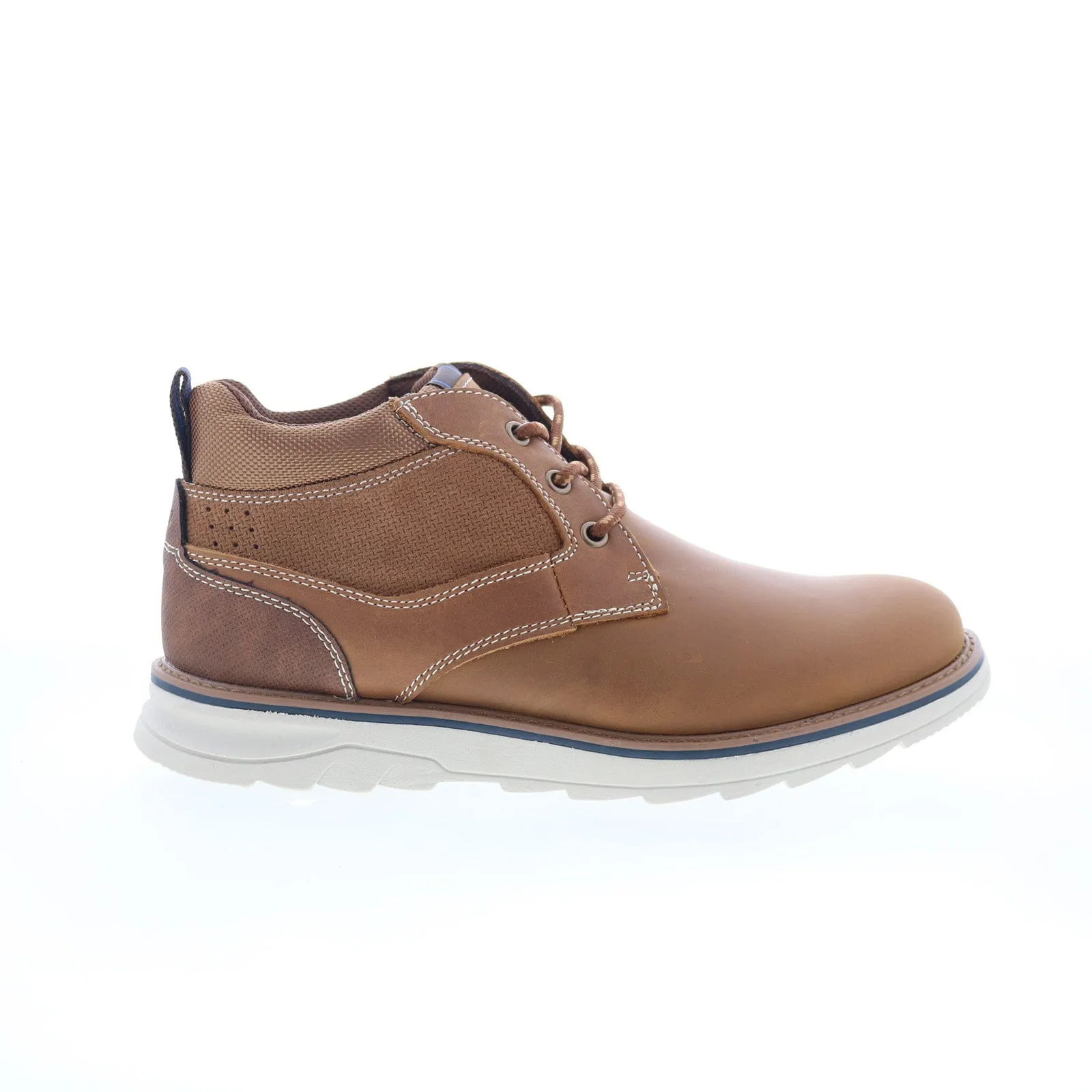 Nunn Bush Luxor Plain Toe Chukka Mens Brown Wide Leather Chukkas Boots Industrial Site Structured Fit