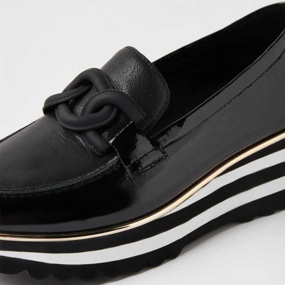 DJANGO & JULIETTE EAILA BLACK PATENT Airy Shoes Active On The Go