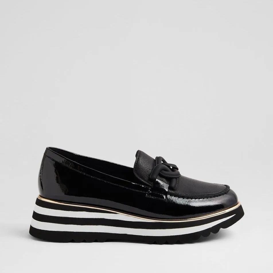 DJANGO & JULIETTE EAILA BLACK PATENT Flex Comfort Street Ready