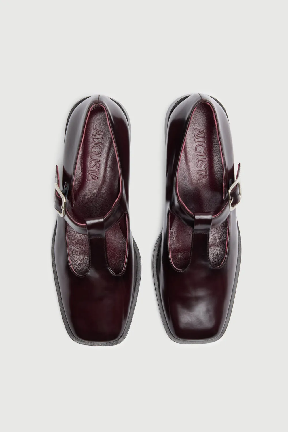 Lucy T-Bar in Burgundy Leather Premium materials Comfortable Look