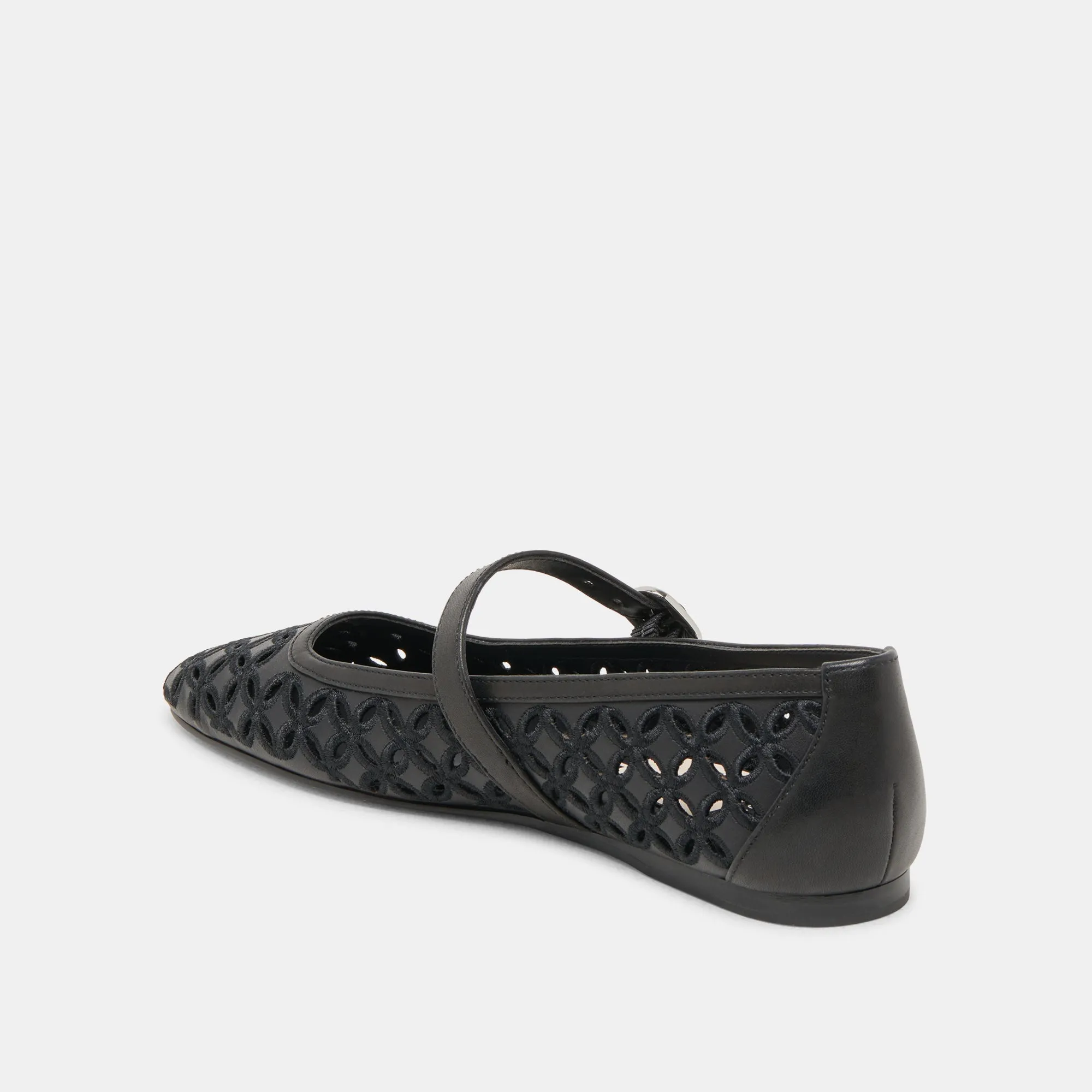 RODNI EYELET PERF BALLET FLATS BLACK LEATHER Park Mood
