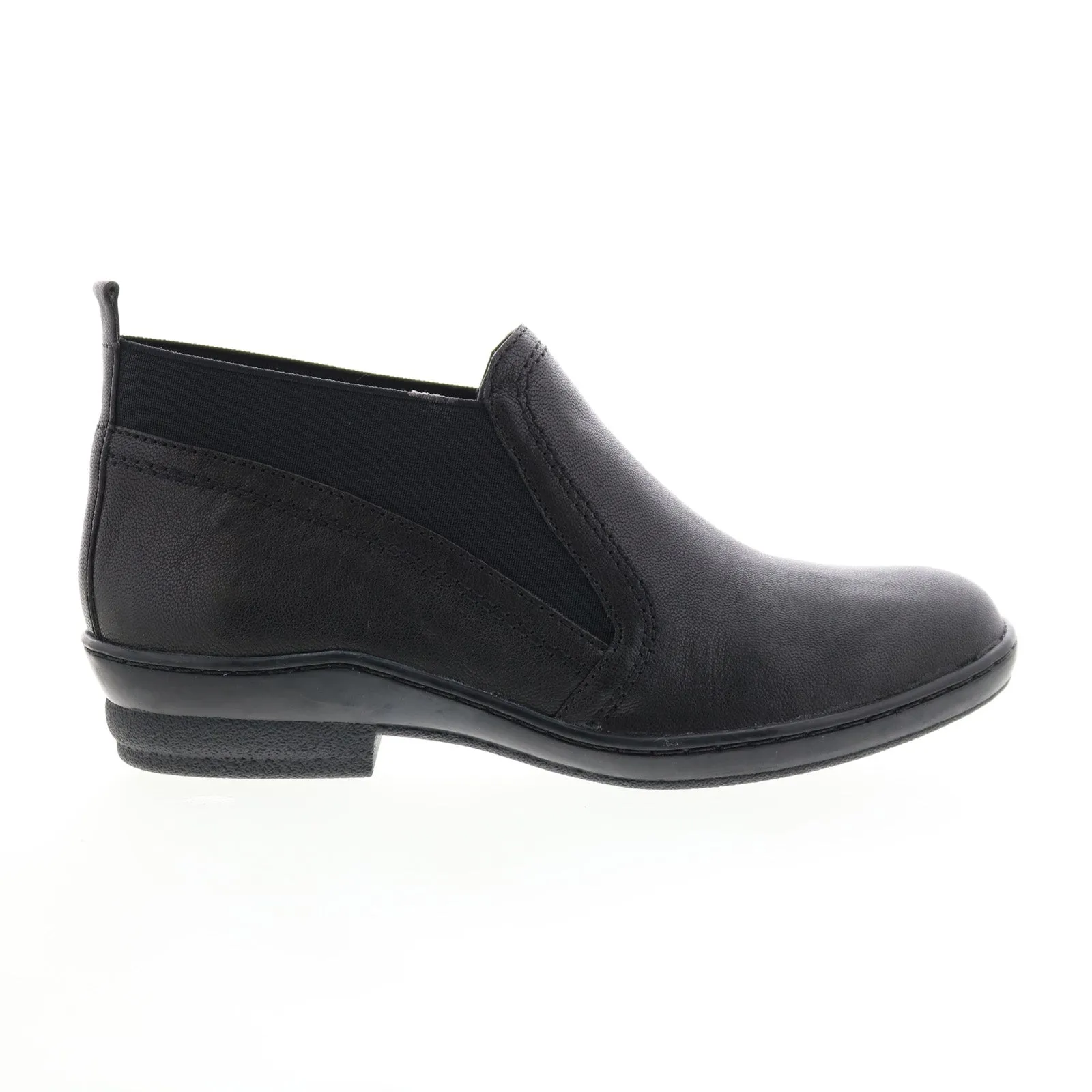 Daily Essentials David Tate Naya Womens Black Wide Leather Slip On Ankle & Booties Boots