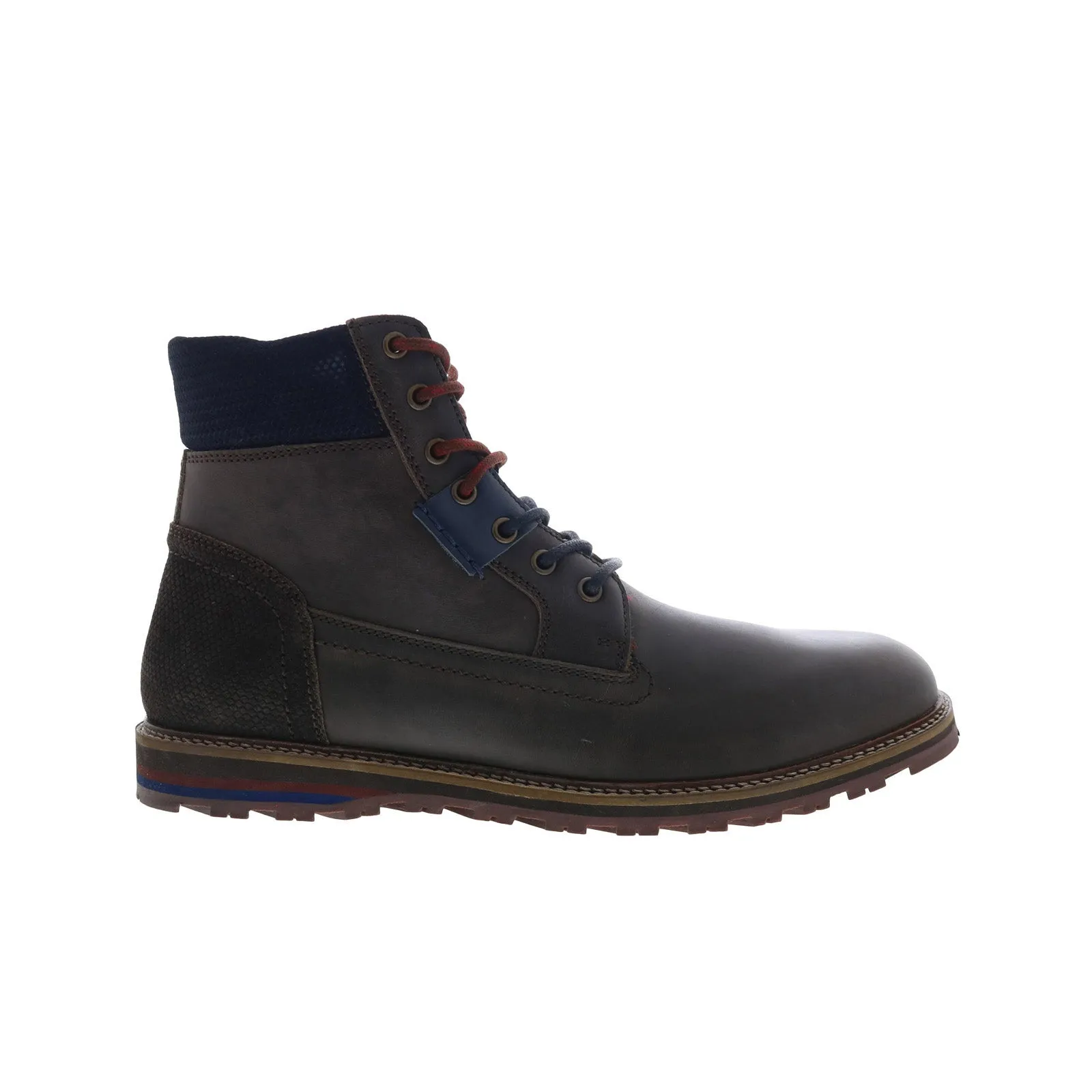 Windproof Design Testosterone Hook One T91421 Mens Brown Leather Lace Up Casual Dress Boots