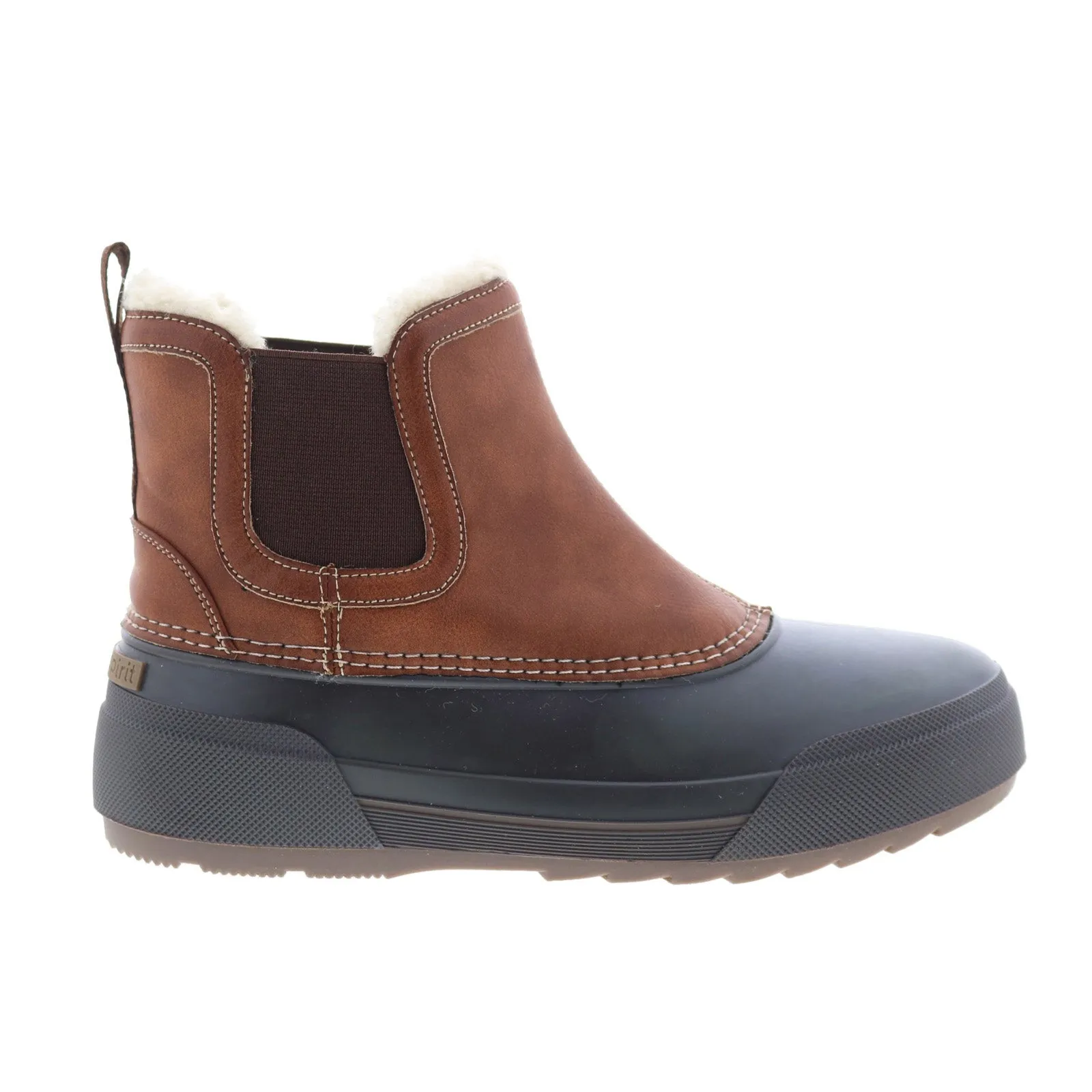 Ankle Lock Slip On Style Easy Spirit Icicles SEICICLES Womens Brown Synthetic Slip On Chelsea Boots