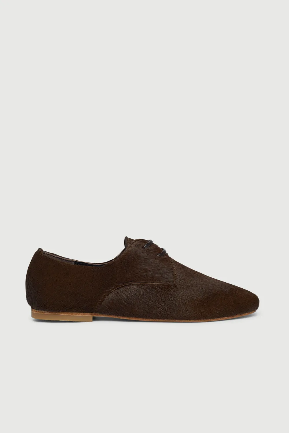 Emma Oxford Flats in Brown Calf Hair Book Corner