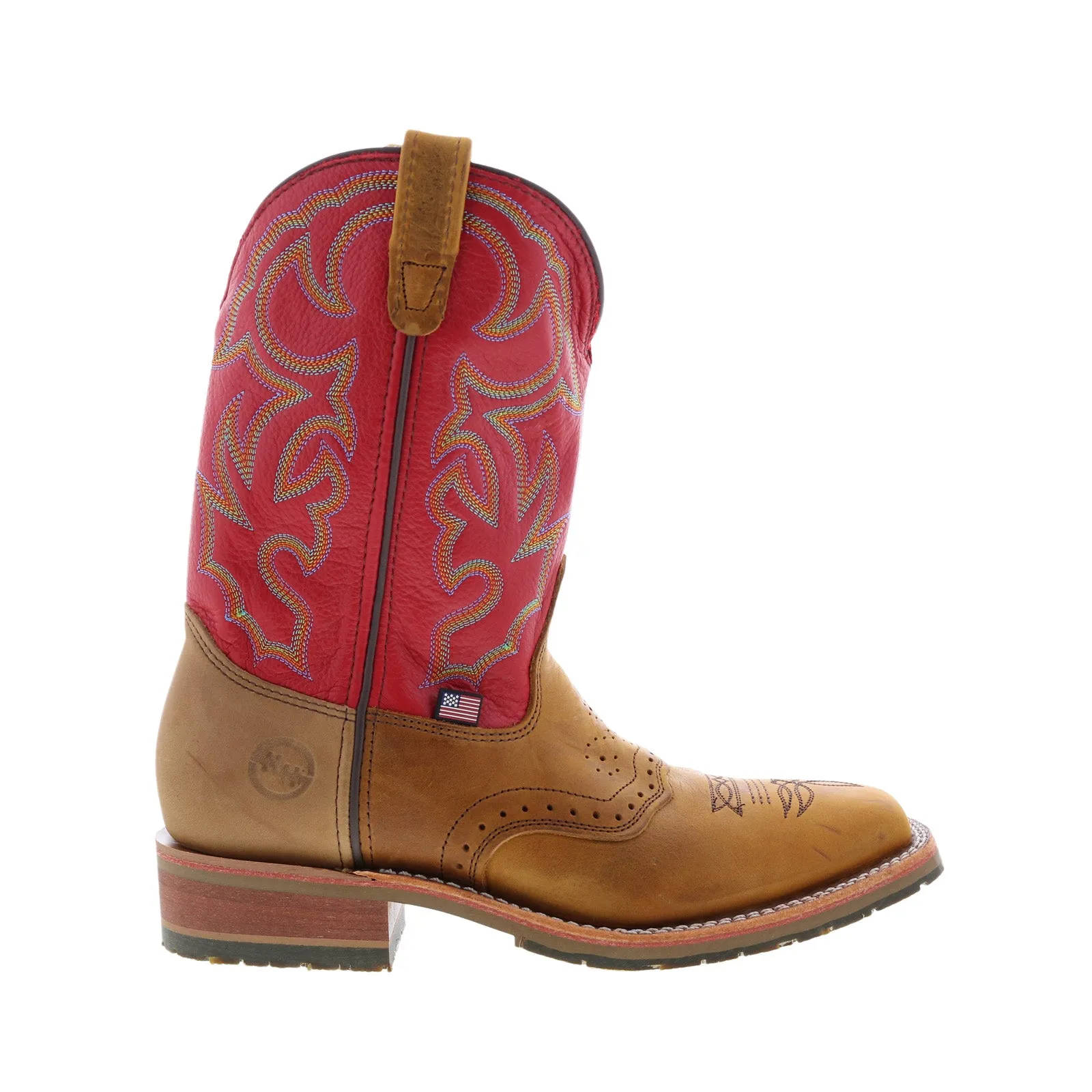Lace Closure No Tie Double H Roger Domestic Square Toe I.C.E. Roper 11" Mens Brown Boots