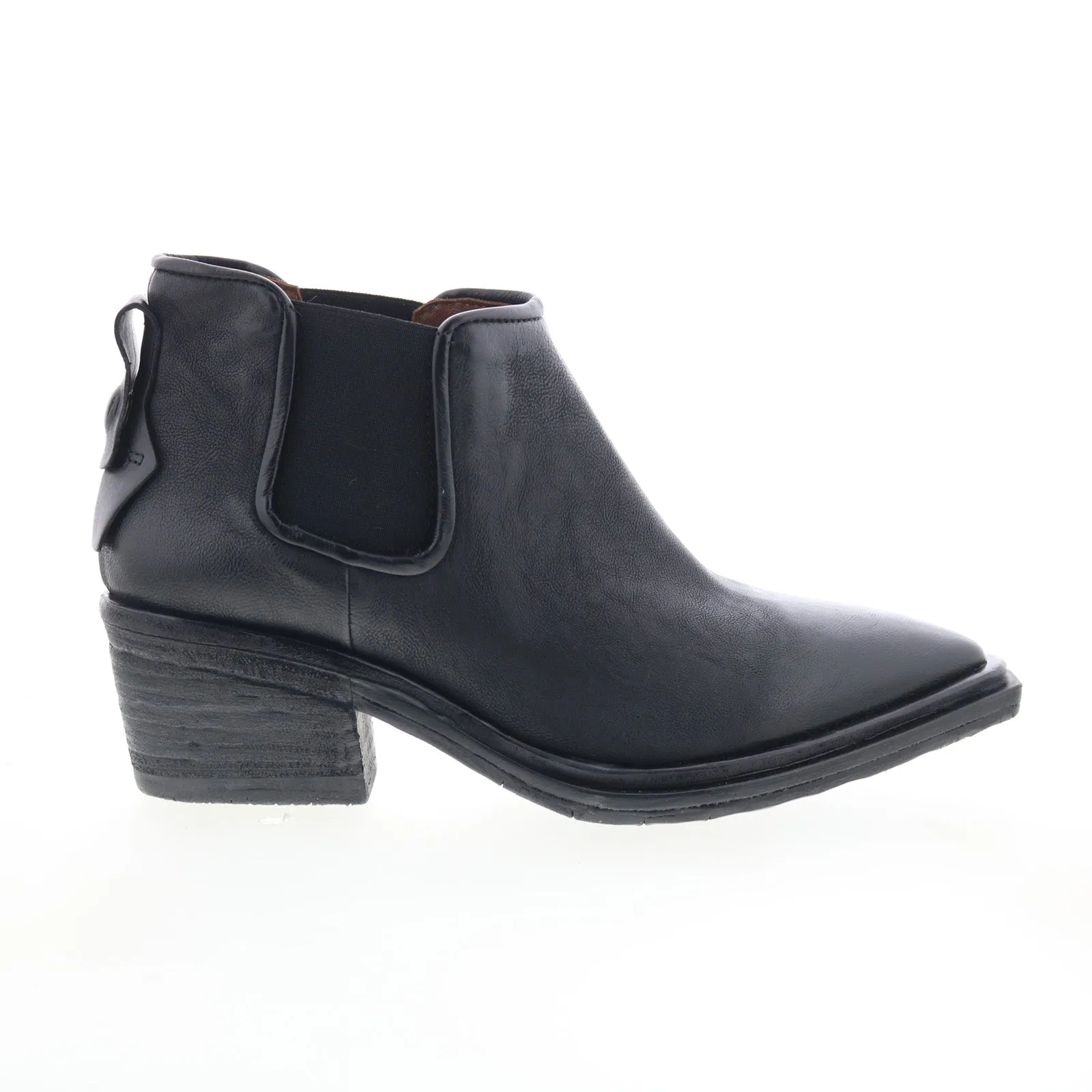 A.S. 98 Ilene Womens Black Leather Slip On Ankle & Booties Boots Lightweight