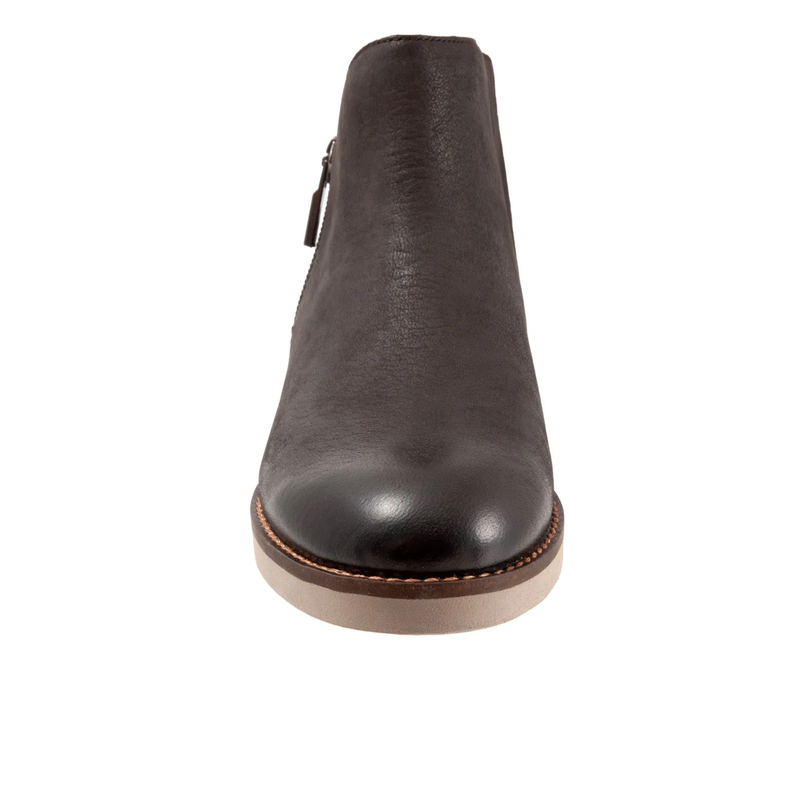 Softwalk Wesley S1963-049 Womens Brown Leather Zipper Ankle & Booties Boots Neutral palette