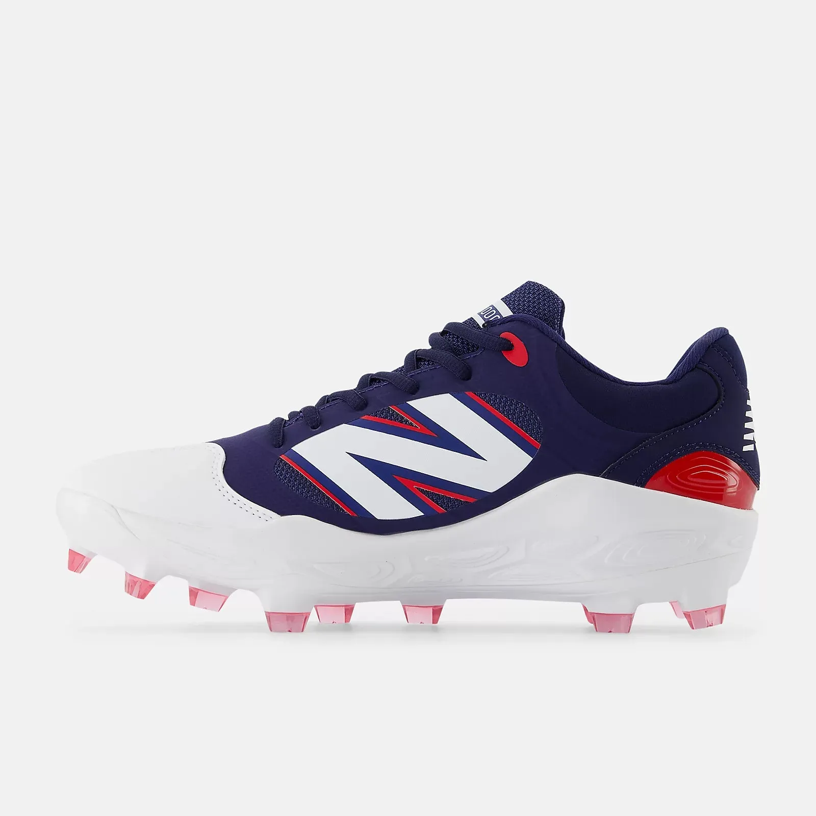 New Balance Men's Fresh Foam 3000 v7 Molded Baseball Cleats - Navy/White/Red - PL3000H7 Casual Moves