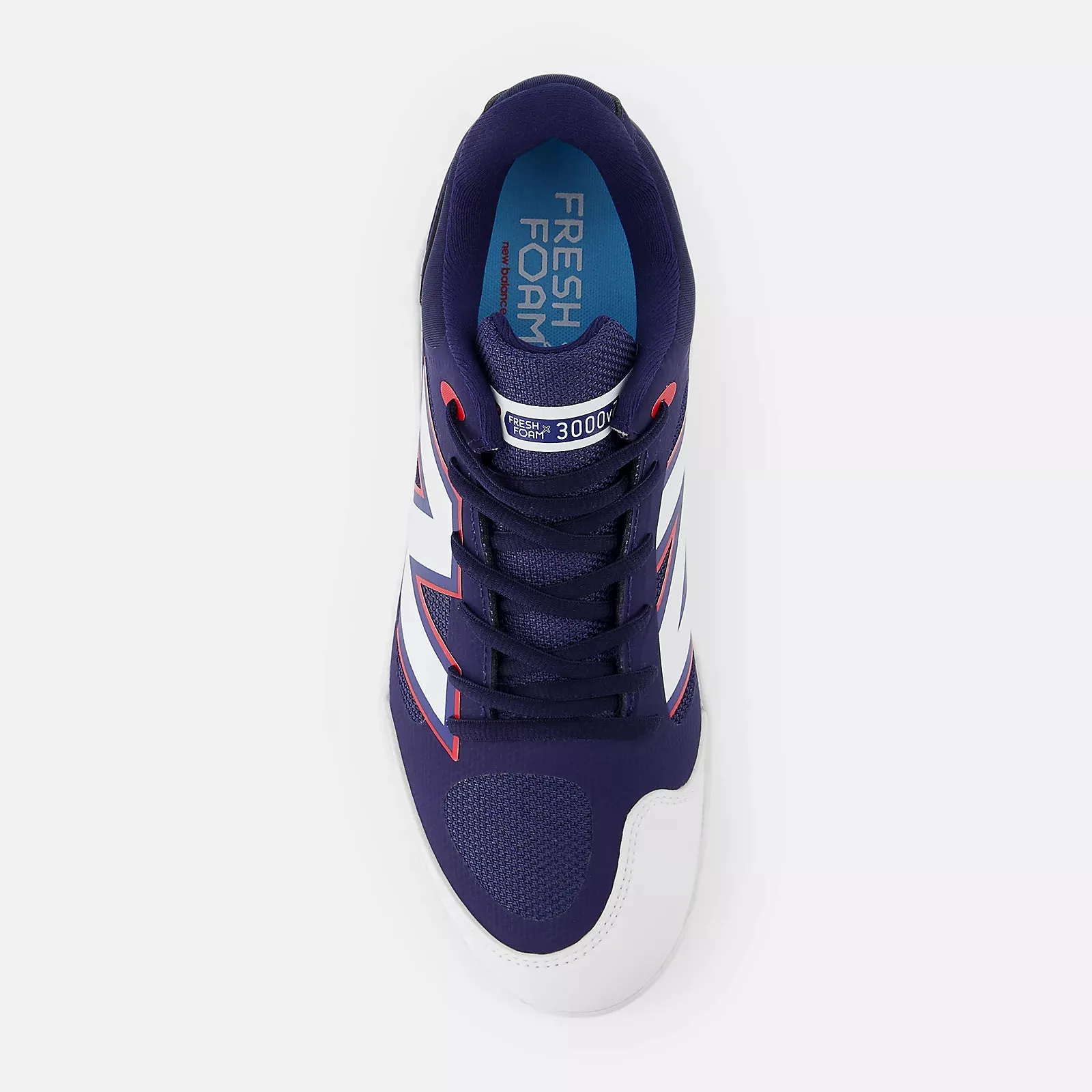 New Balance Men's Fresh Foam 3000 v7 Molded Baseball Cleats - Navy/White/Red - PL3000H7 Adaptive piece Adaptable Fit