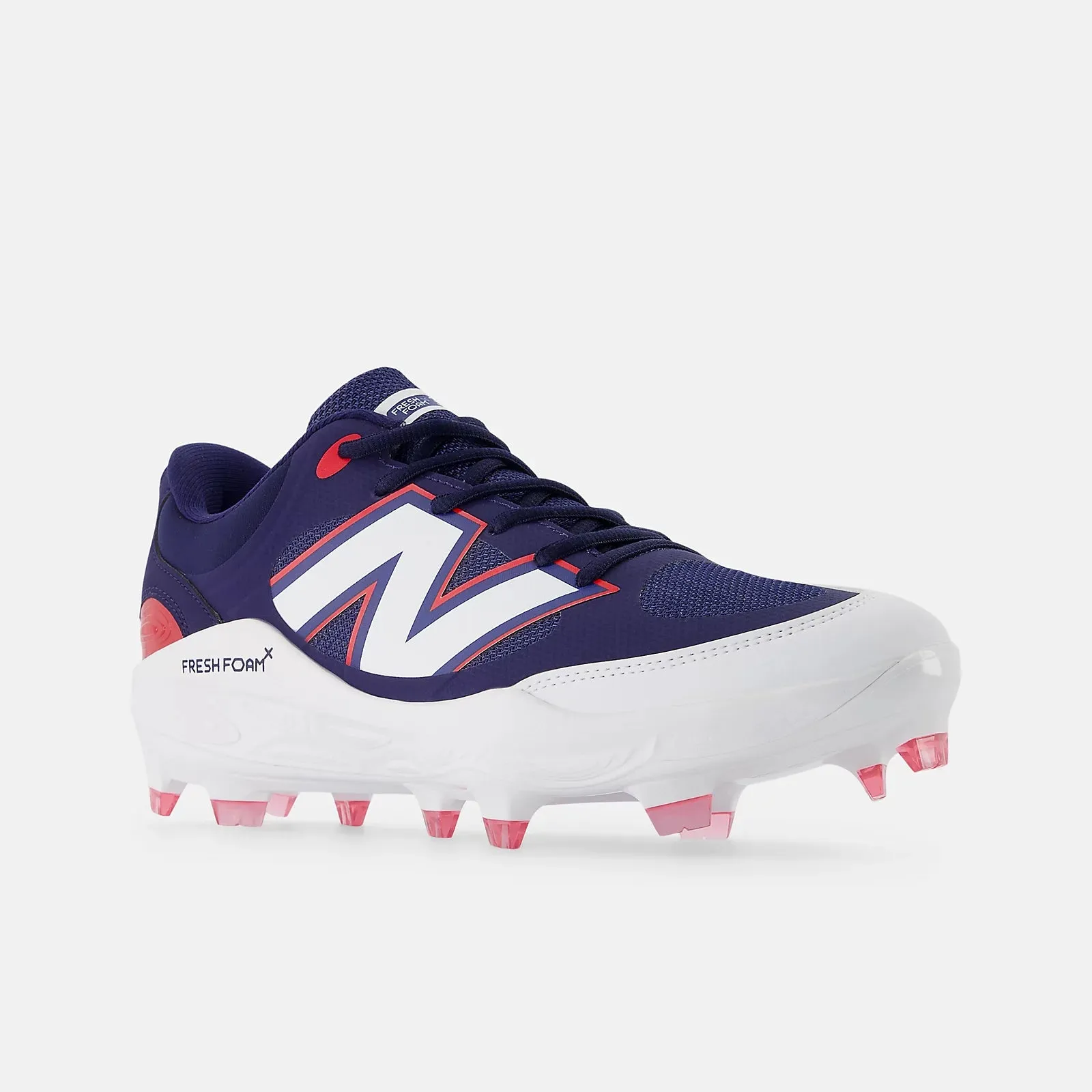 New Balance Men's Fresh Foam 3000 v7 Molded Baseball Cleats - Navy/White/Red - PL3000H7 Breathable Design