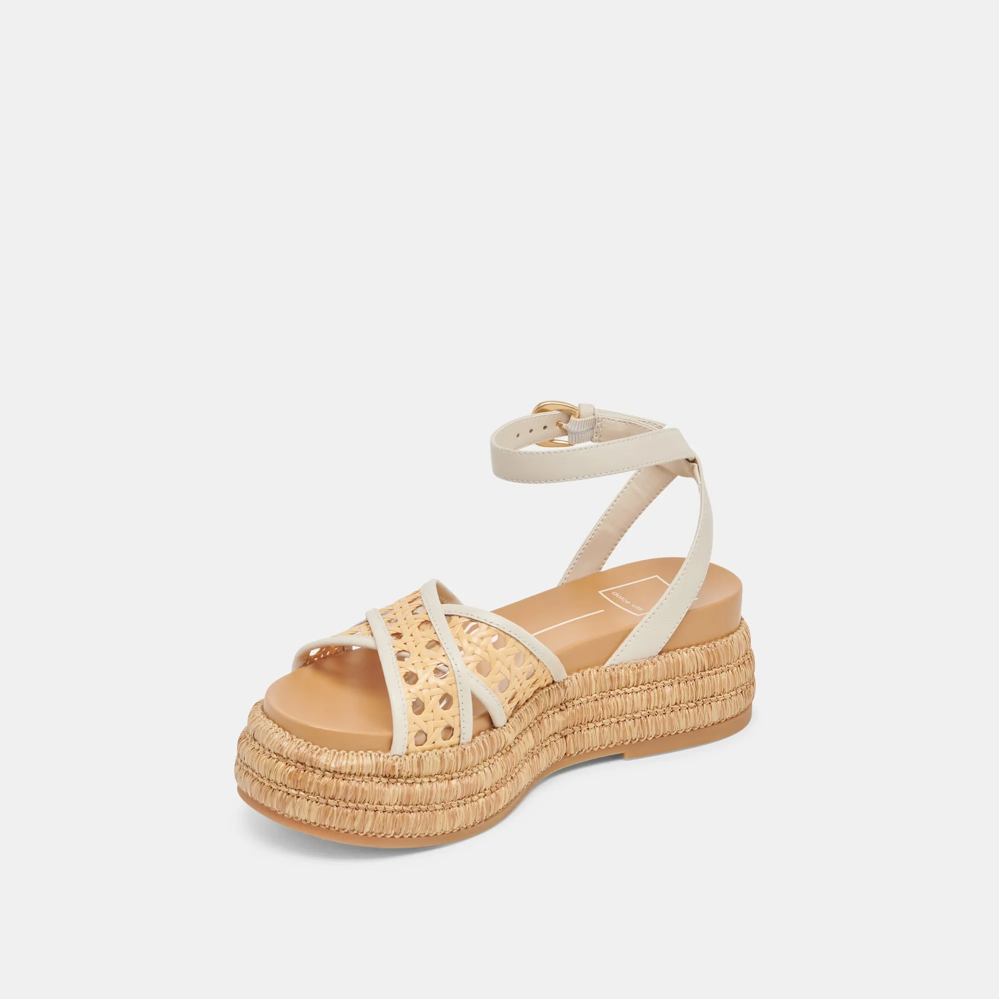 WRILEY SANDALS CREME WOVEN RAFFIA Pure Comfort