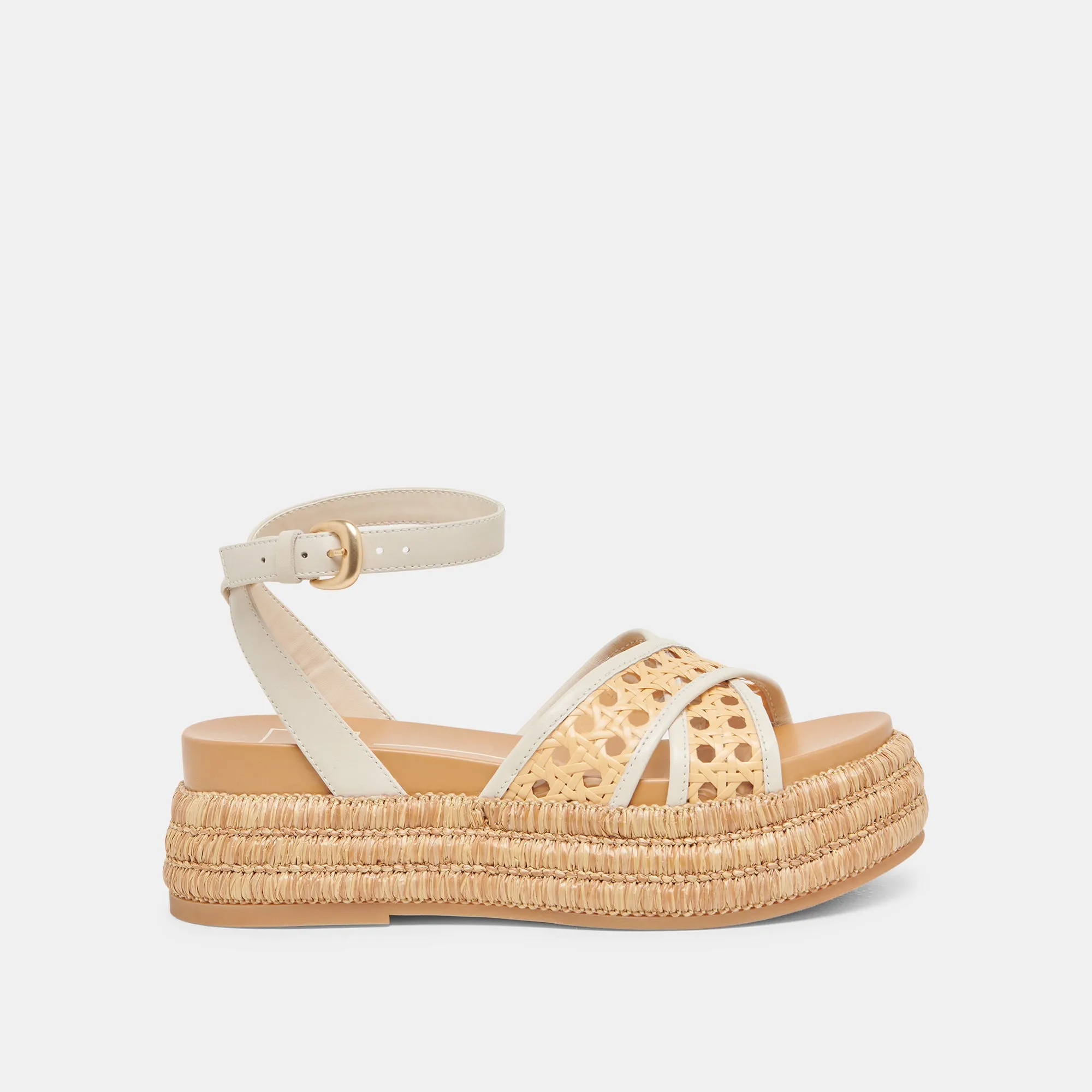 Trendy And Comfortable WRILEY SANDALS CREME WOVEN RAFFIA