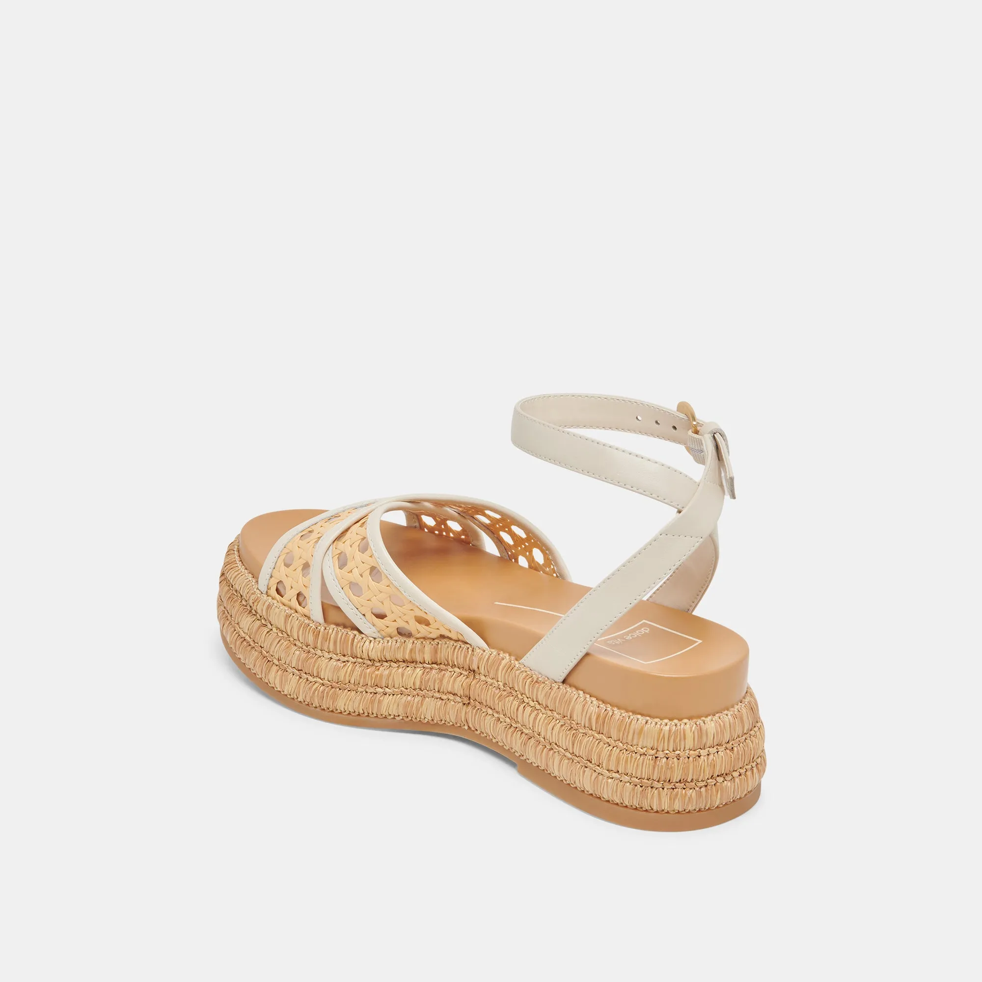 On-the-Go Fit WRILEY SANDALS CREME WOVEN RAFFIA