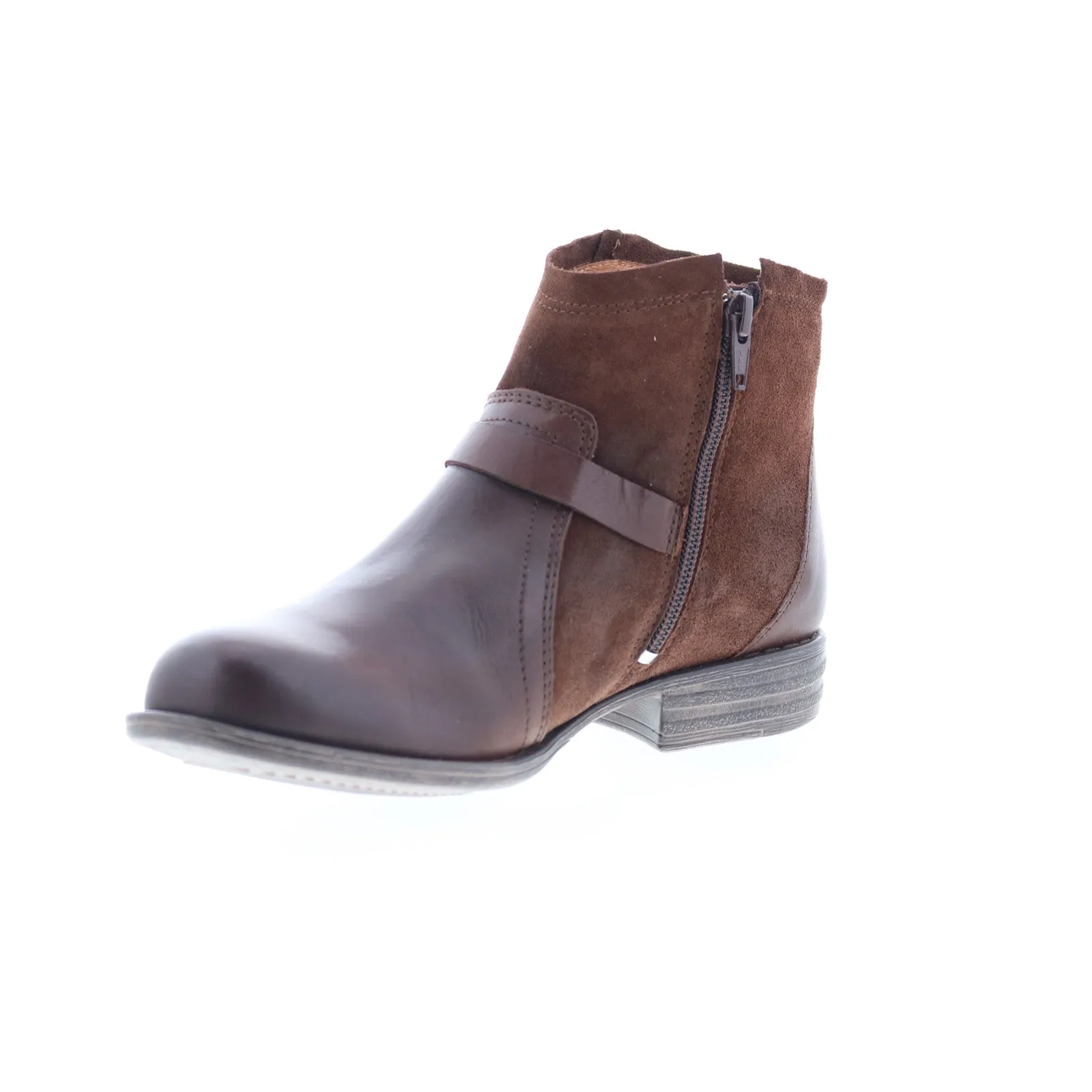 Power Step Miz Mooz Leanne Womens Brown Suede Zipper Ankle & Booties Boots