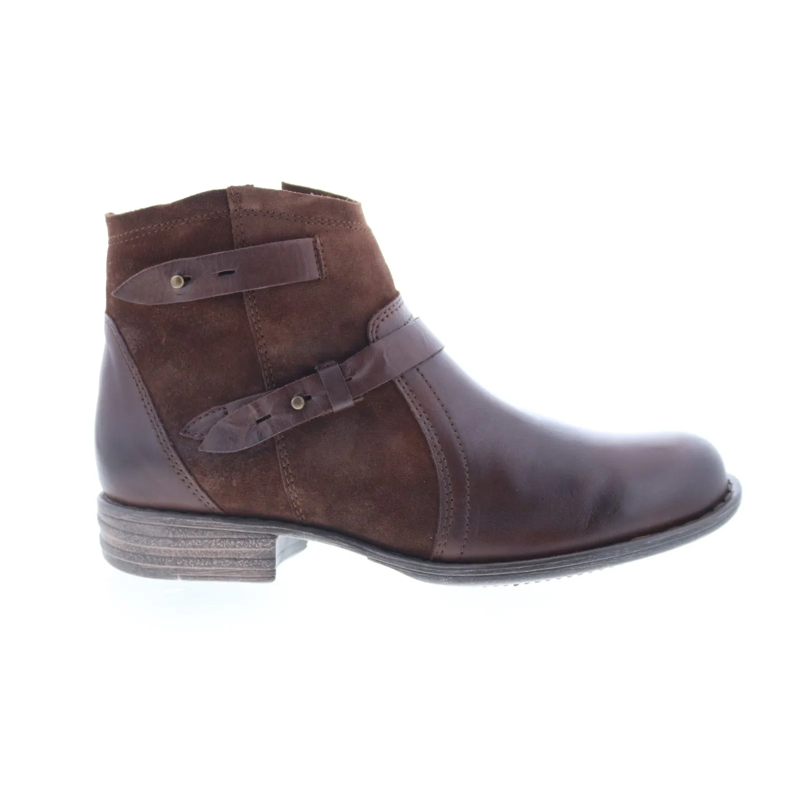 Miz Mooz Leanne Womens Brown Suede Zipper Ankle & Booties Boots Heel Support Sturdy Build