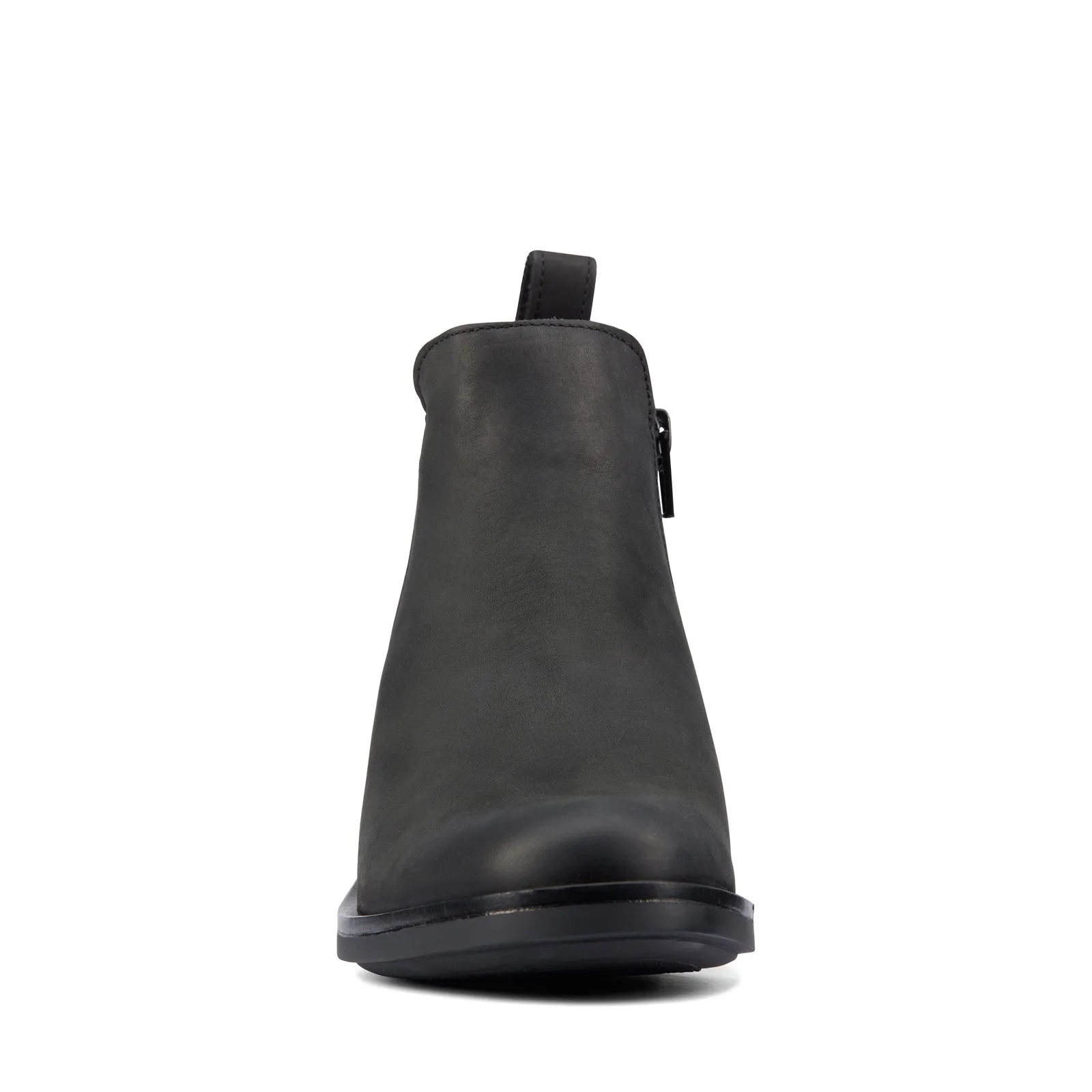 Flexible Outsole Clarks Memi Zip 26161654 Womens Black Leather Zipper Ankle & Booties Boots