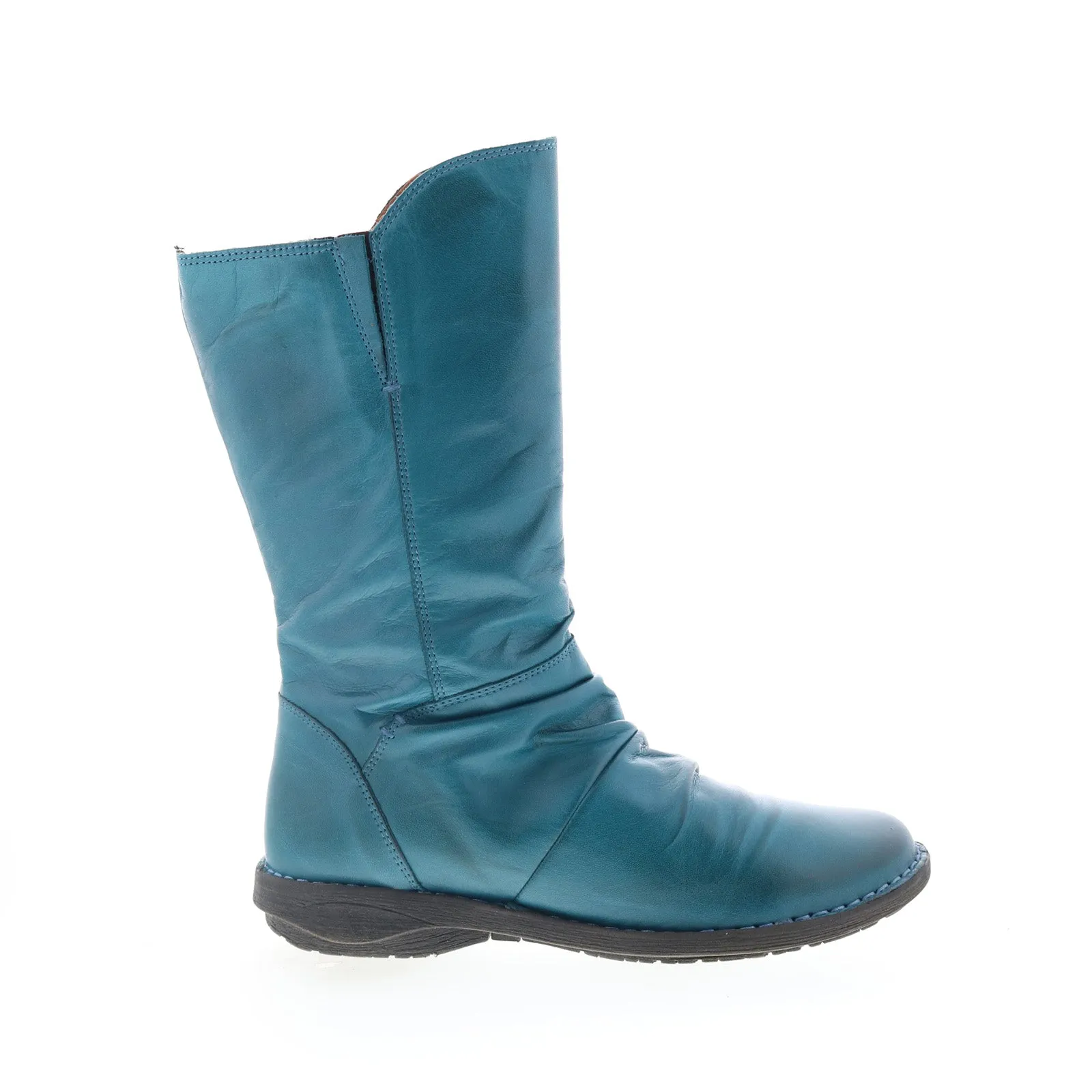 Comfortable Shank Protective Lining Miz Mooz Pass Womens Blue Leather Zipper Casual Dress Boots