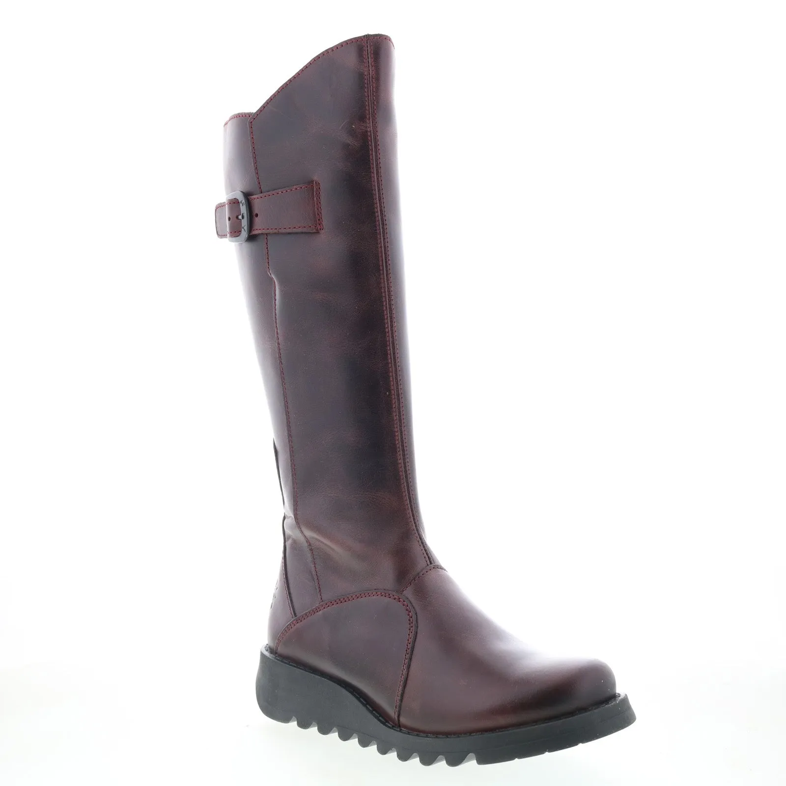 Fly London Mol MOL912FLY-025 Womens Burgundy Leather Casual Dress Boots Ranch Wear Ski Resort Visitor
