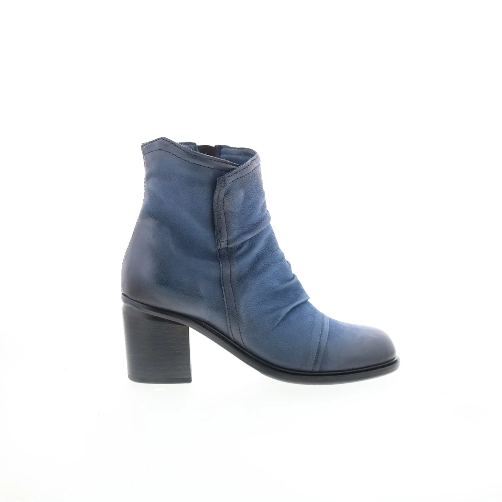 Outdoor Exploration Robust Build Miz Mooz Jordy Womens Blue Leather Zipper Ankle & Booties Boots