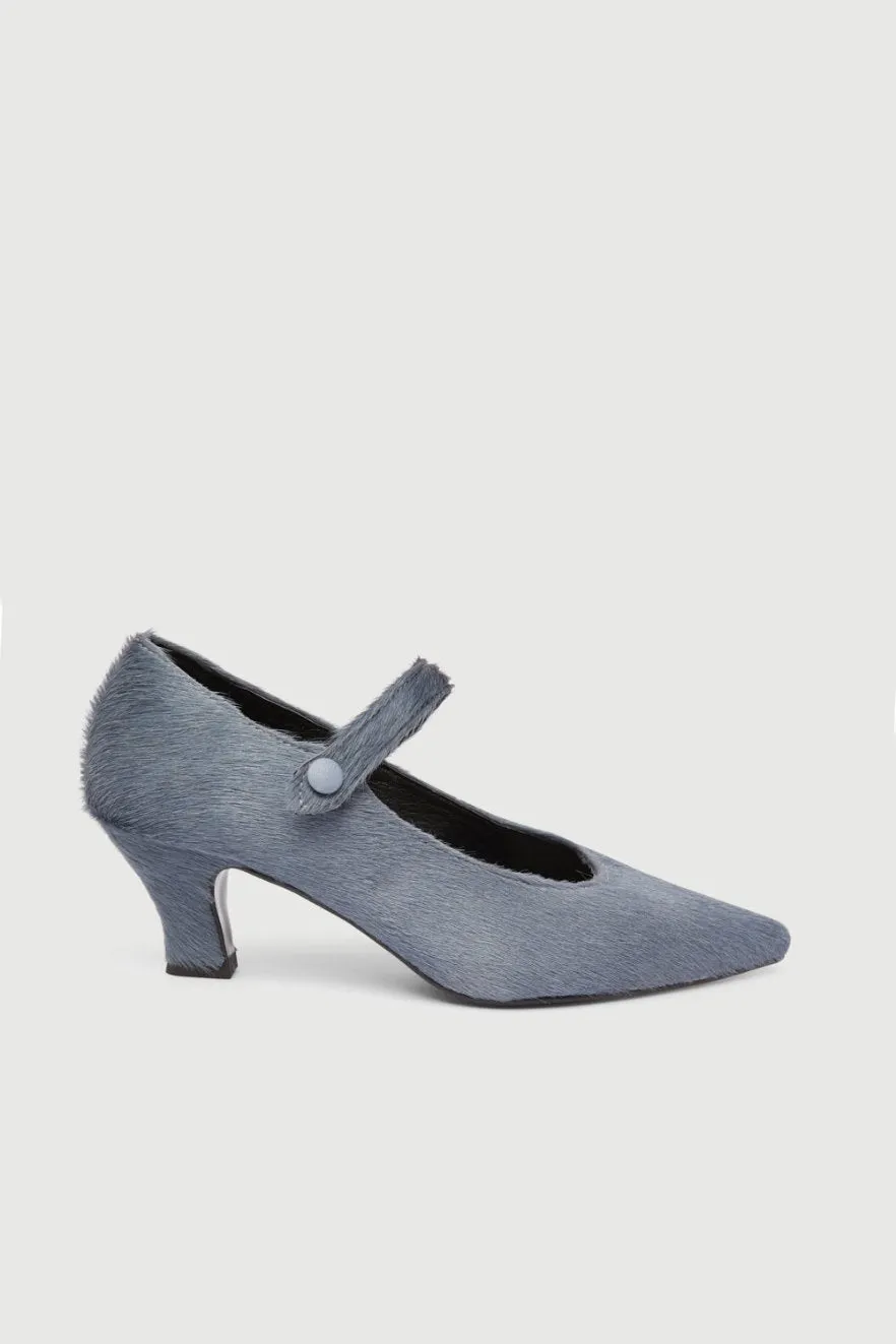 Wide Fit Heels Carmen Pumps in Grey Calf Hair
