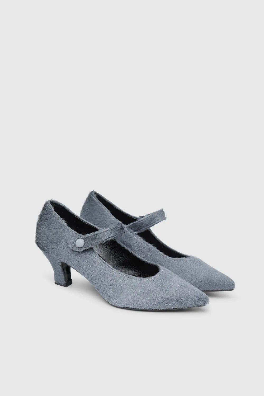 Carmen Pumps in Grey Calf Hair Breathable Material