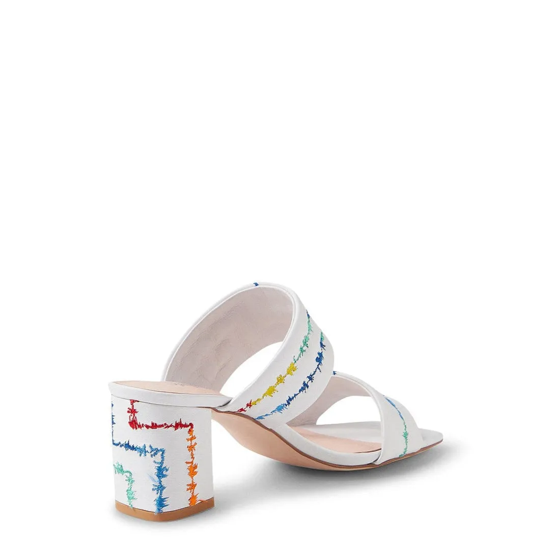 DJANGO & JULIETTE JOLLIE WHITE Responsive Bold Open Toe Heels