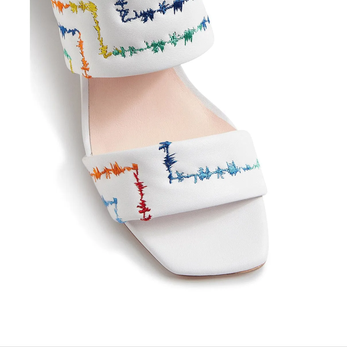 Open Back Heeled Sandals Modern Design DJANGO & JULIETTE JOLLIE WHITE
