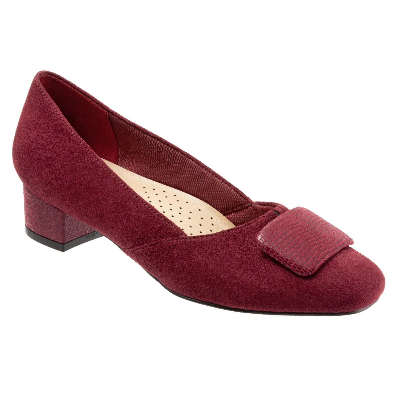 Trotters Delse T1852-601 Womens Red Narrow Suede Pumps Heels Shoes Dressy High Heels