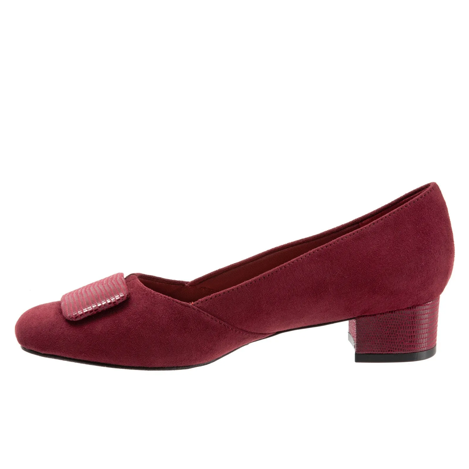 Trotters Delse T1852-601 Womens Red Narrow Suede Pumps Heels Shoes Vintage Pumps Boho Chic Heels