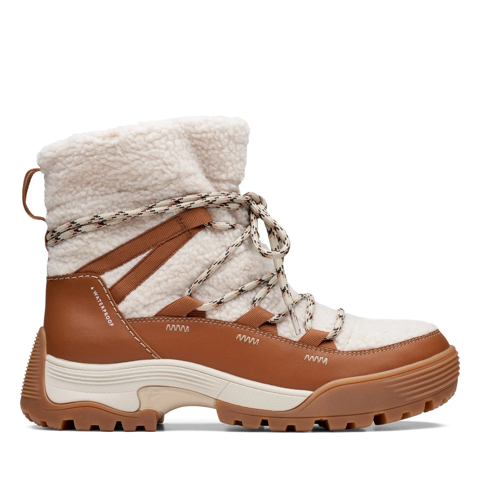 Urban Footwear Daily Movement Clarks ATL Hike Up Waterproof 26173408 Womens Beige Leather Hiking Boots